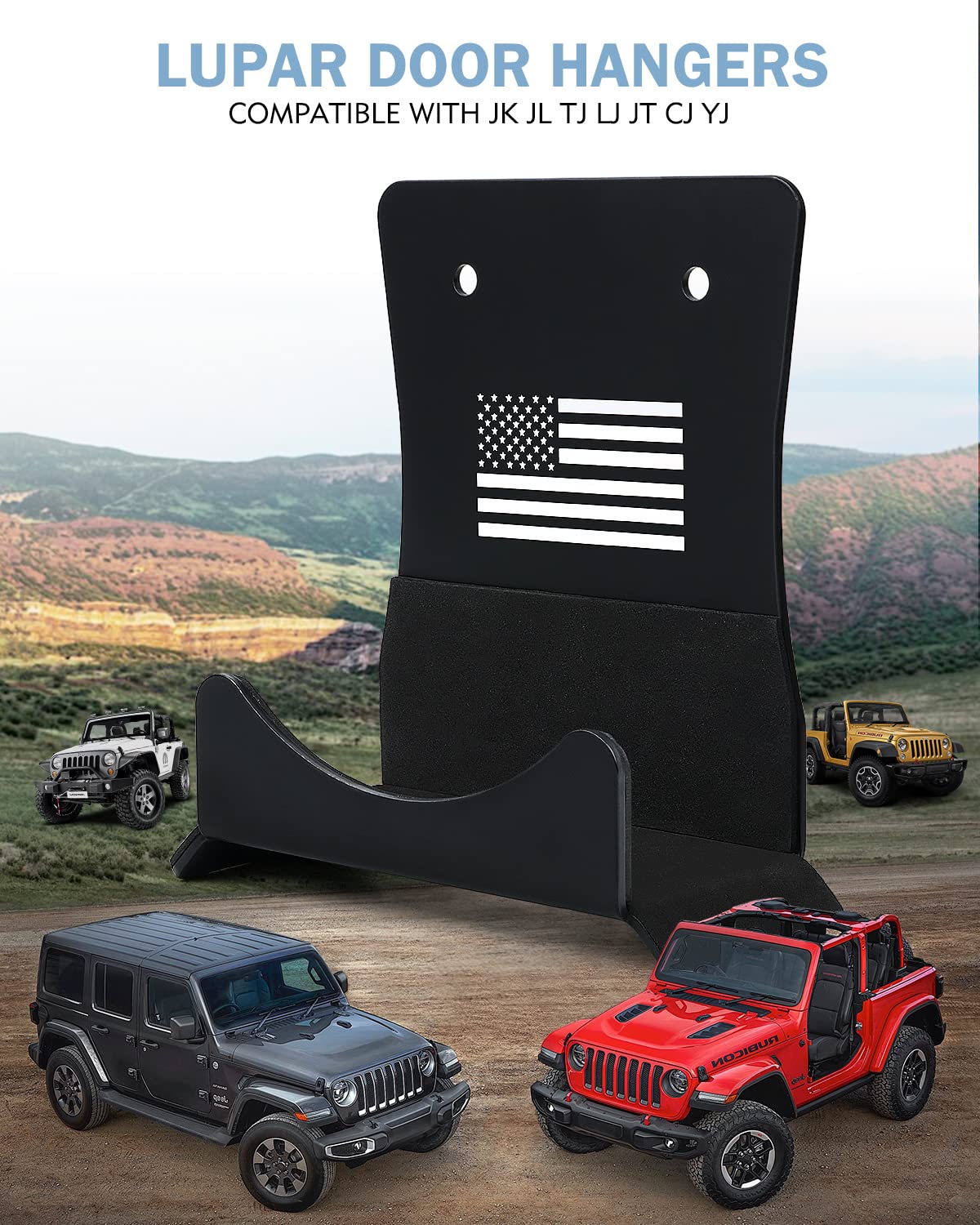 Lupar America Flag Storage Door Hangers, Aluminum Wall-Mounted Removable Door Storage Rack Holder With Rubber Lining Compatible
