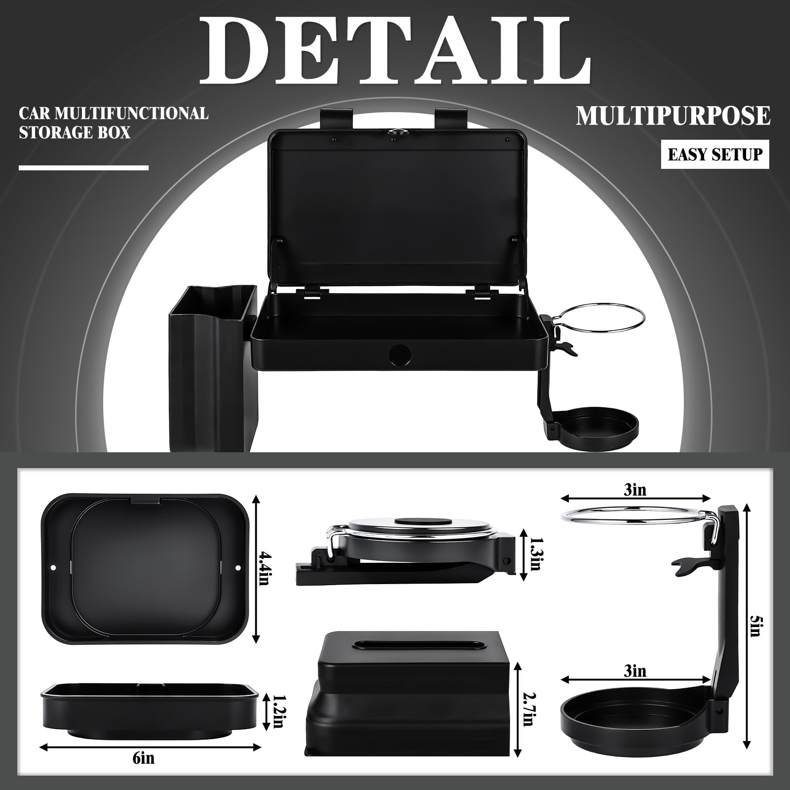 Car Seat Tray, Car Back Seat Organizer, Car Food Tray Table for Eating, Backseat Cup Holder, Headrest Food Tray for Car, Multifu