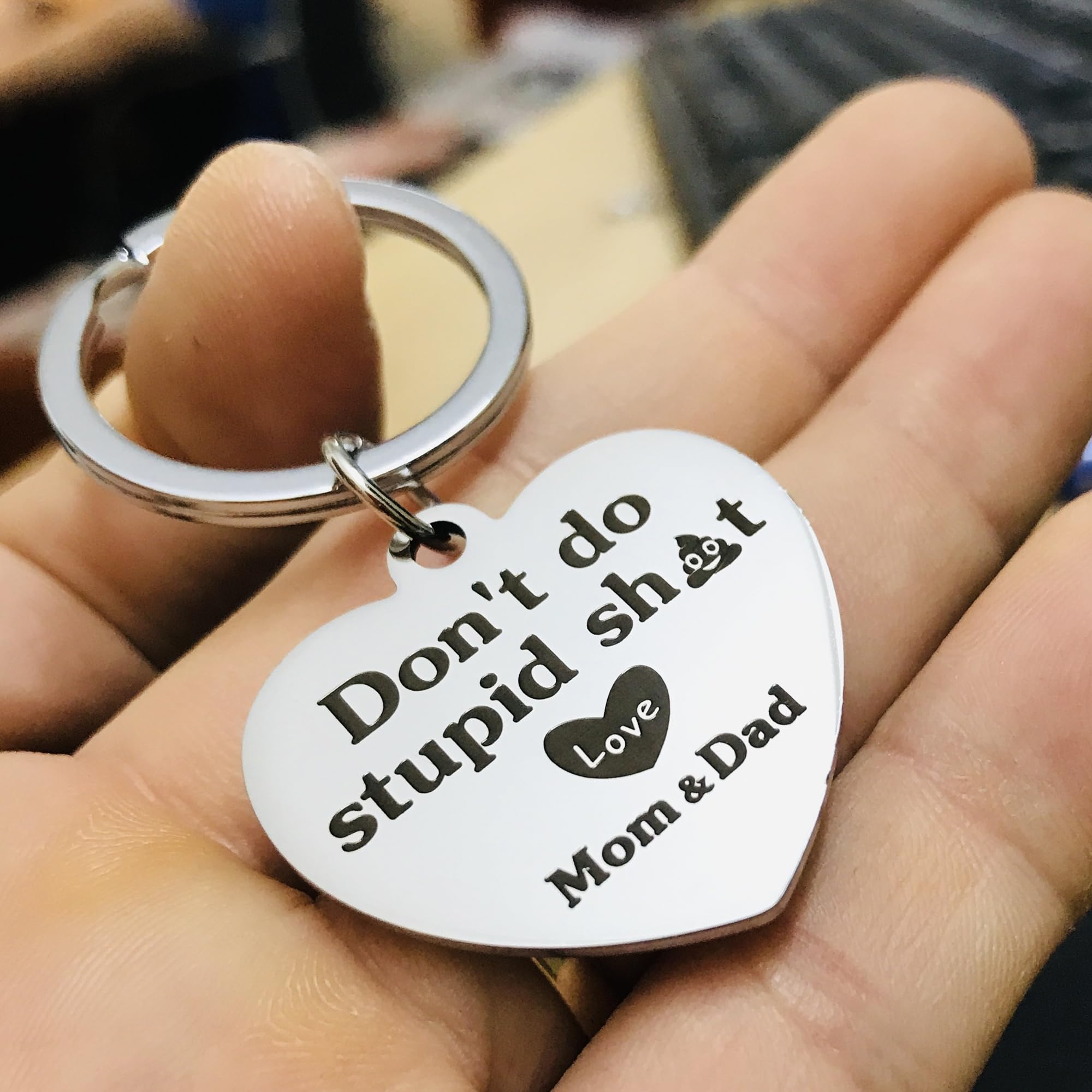 Funny Gifts For Teenage Teen Boys Girls Don'T Do Stupid Sh*T Love Mom & Dad Keychain Son Daughter Mother'S Day Father'S Day Grad