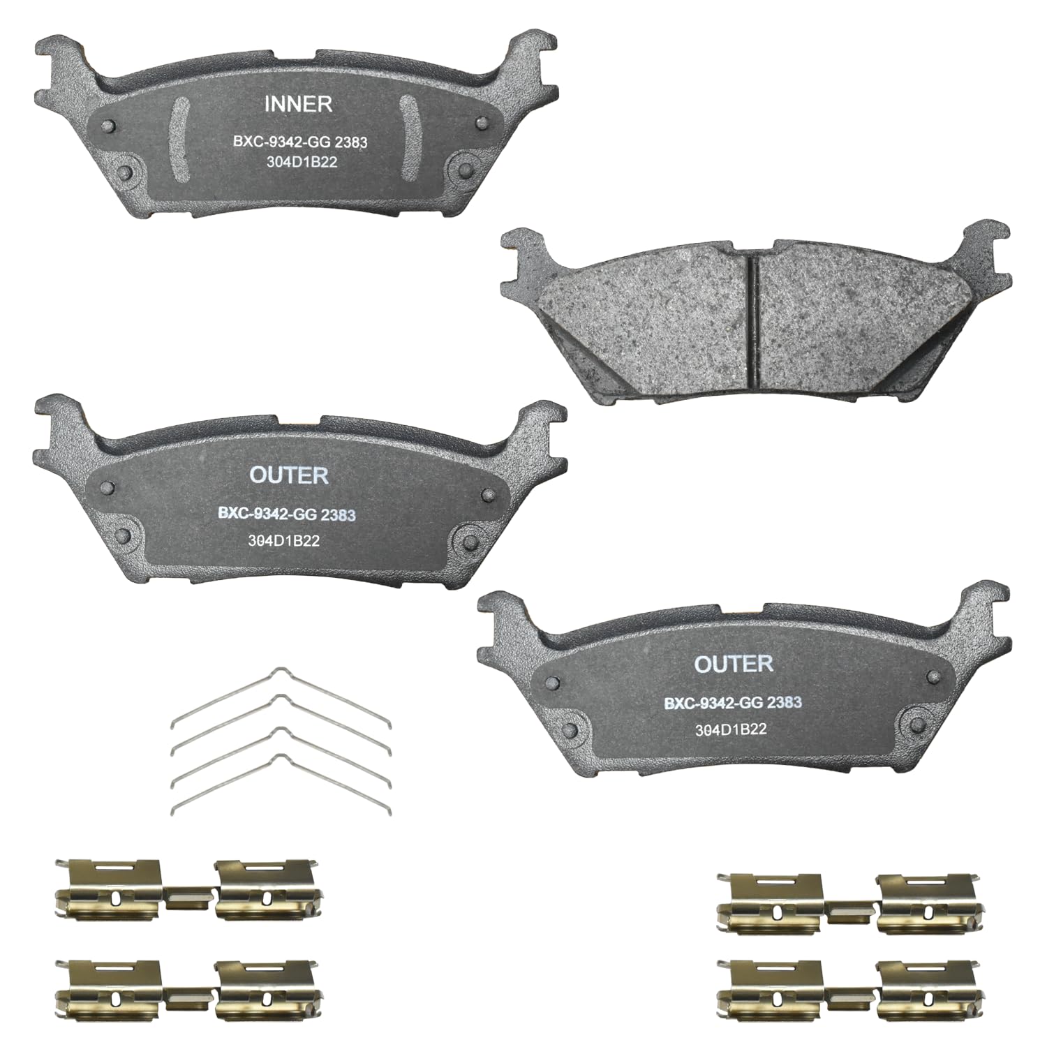 Bendix Premium Sbc2383 Ceramic Rear Brake Pads For Ford Expedition 2024-2023, F-150 2023-2021, F-150 Lightning 2022, Lincoln Nav