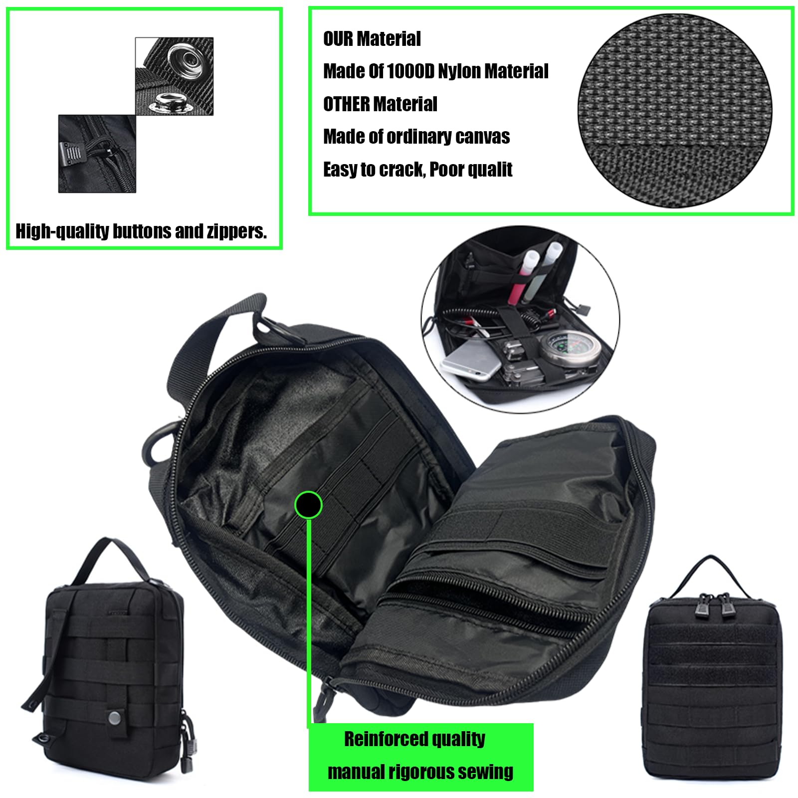 Meautele 6 Pack Tactical Molle Car Seat Back Organizer Tactical Vehicle Panel With 5 Detachable Molle Pouch For Car Truck Ford J