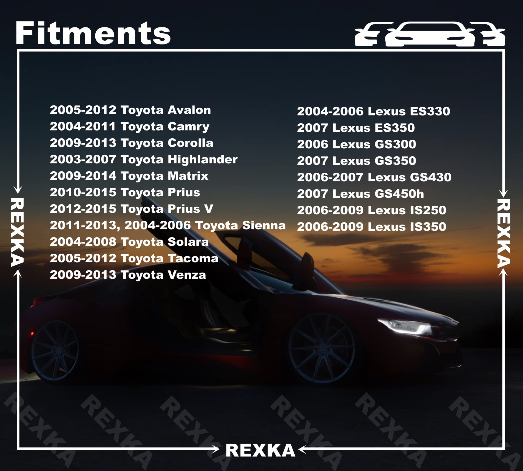 Rexka 10 Sets Front Fender & Bumper Cover Clip & Pin Set For Toyota Lexus 53879-58010 47749-58010 Avalon Camry Corolla Highlande