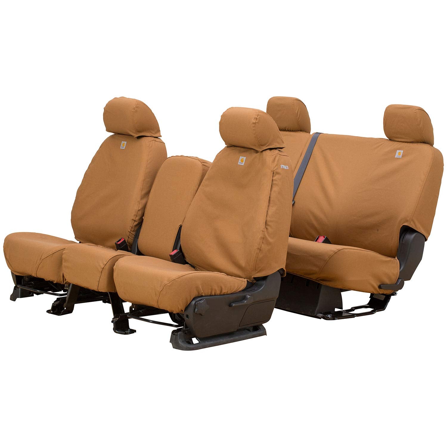 Covercraft Ssc3456Cabn Carhartt Seatsaver Front Row Custom Fit Seat Cover For Select Chevrolet/Gmc Models - Duck Weave (Brown)