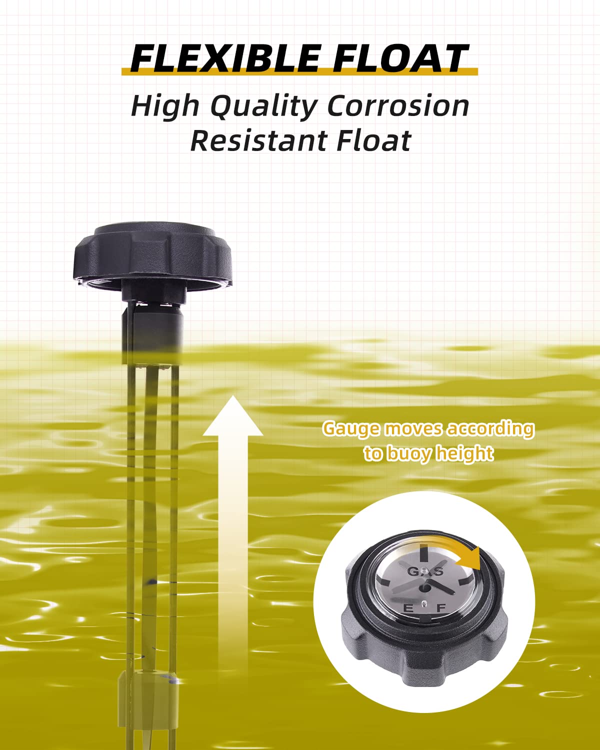 QUICKWOLF Ranger Gas Cap,1240119 Gas Cap with Gauge Compatible with Polaris Ranger 400 425 500 700 TM Fuel Gauge, Anti-Corrosion