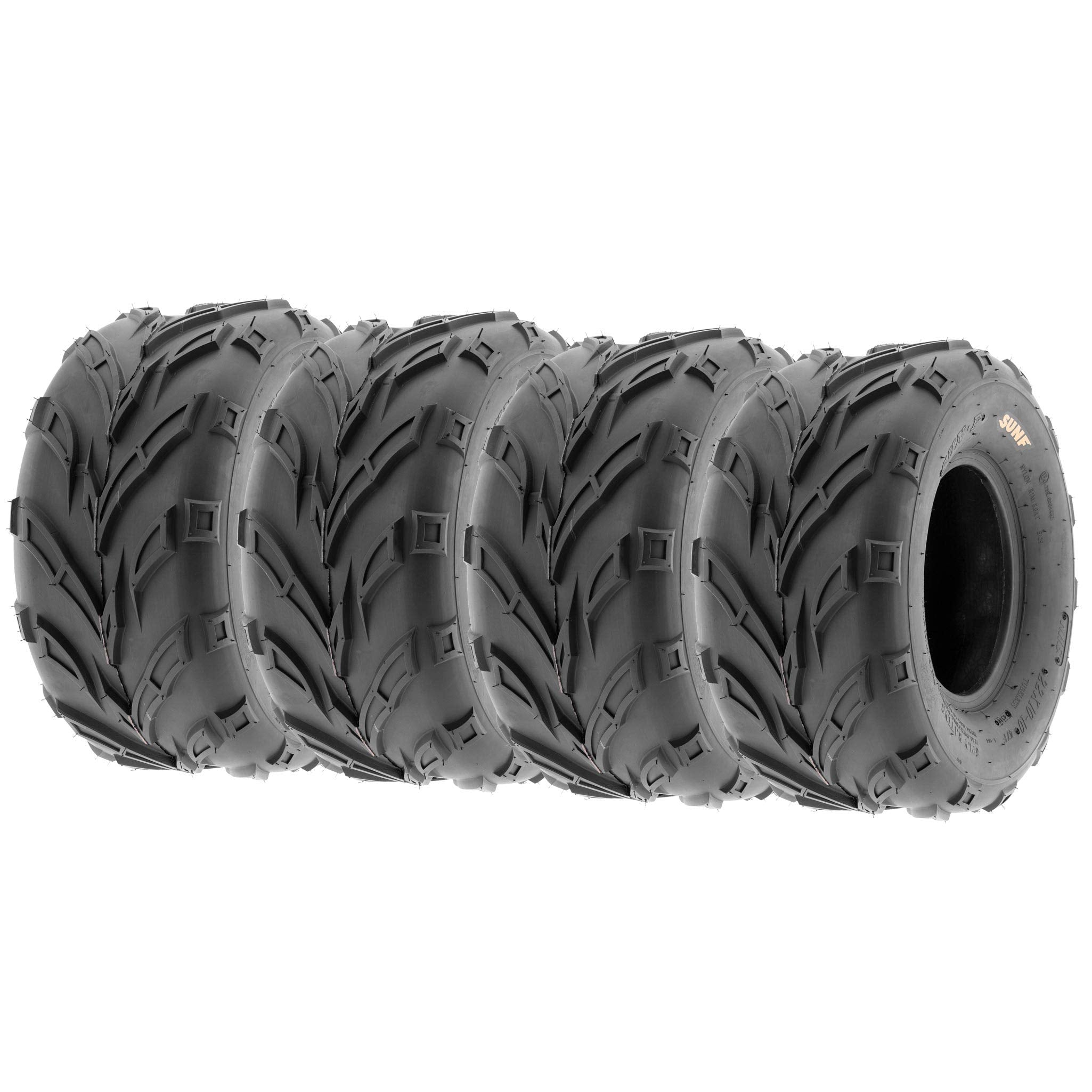 Set of 4 SunF A004 Go-Kart ATV Tires 16x8-7 Front & 16x8-7 Rear, all terrain, 6 PR, Tubeless