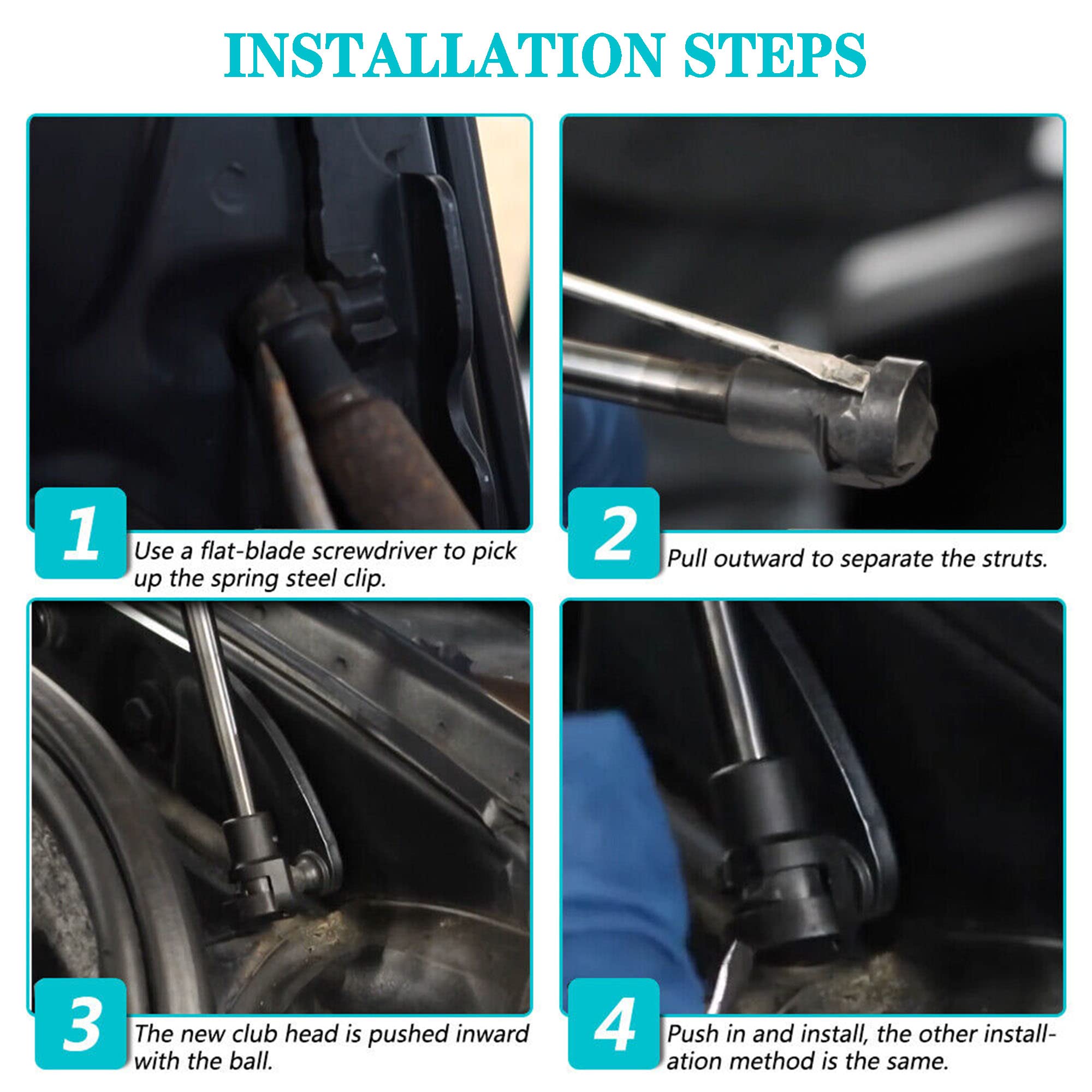 YzusGomumu Hood Lift Supports for 2017-2022 Ford F250 F350 F450 F550 Super Duty, Black, Replaces 4B-965360 HC3Z16