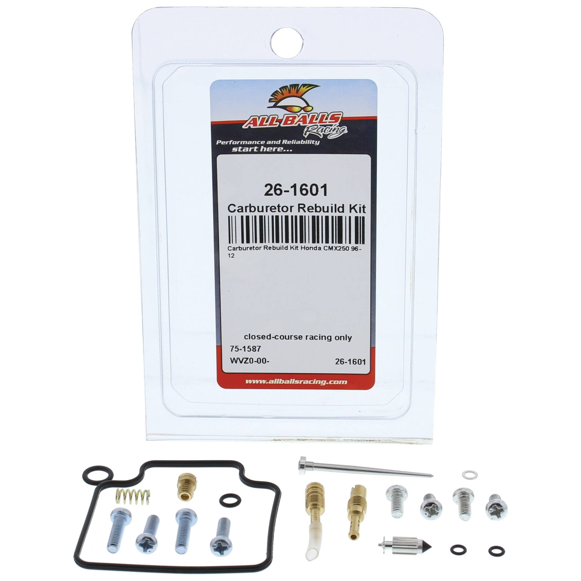 All Balls Racing Carburetor Rebuild Kit 26-1601 Compatible With/Replacement For Honda Cmx250 1996-2012