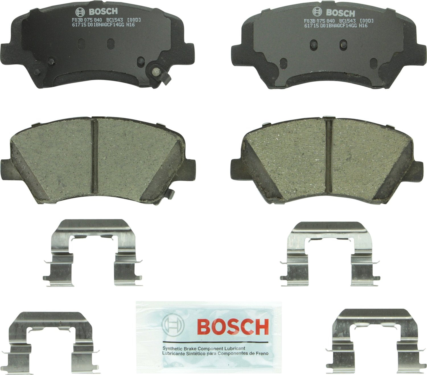 Bosch Bc1543 Quietcast Premium Ceramic Disc Brake Pad Set - Compatible With Select Hyundai Elantra, Elantra Coupe, Elantra Gt; K