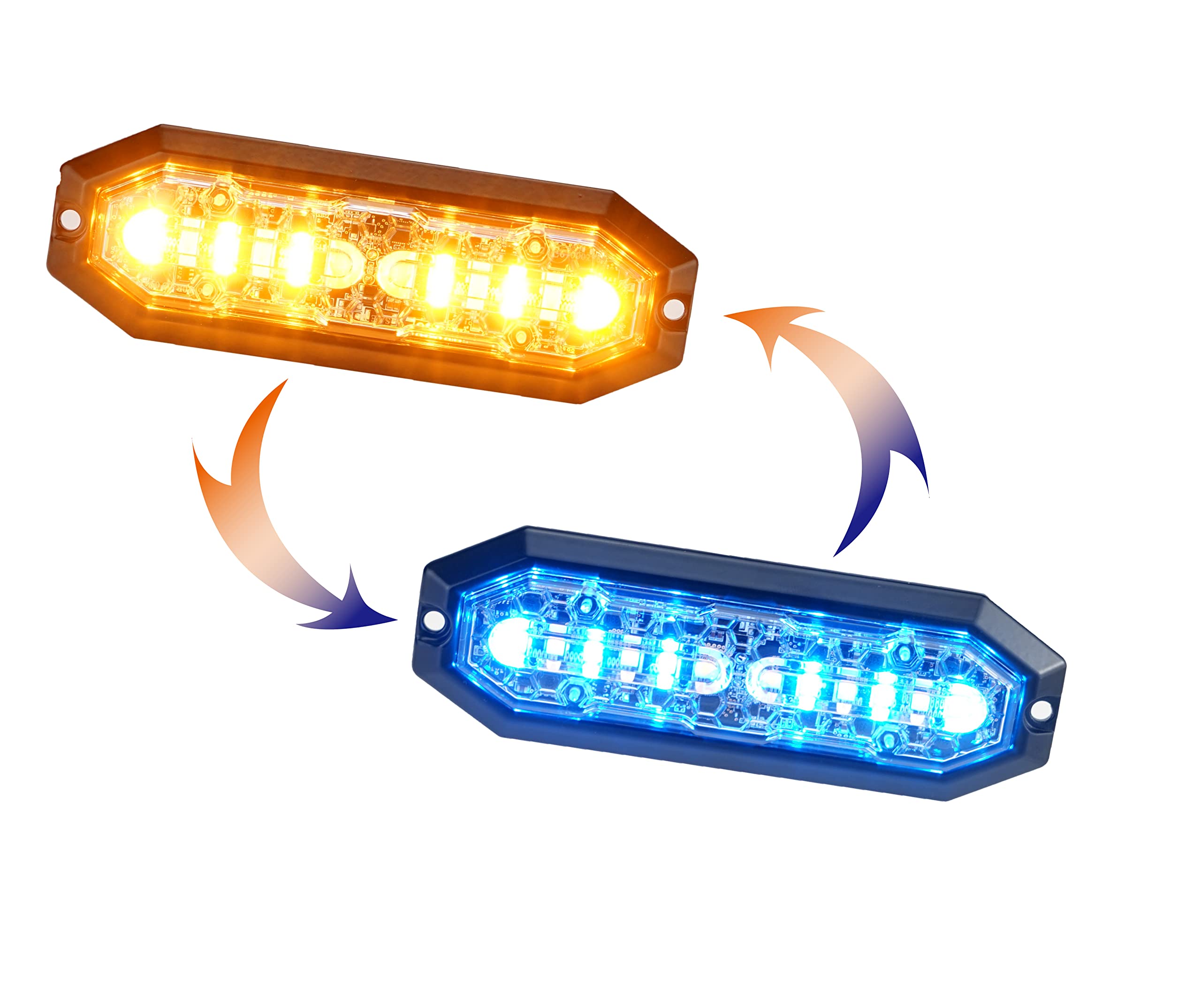 Unicorn Lighting Ut01 Surface Mount Warning Emergency Strobe Grille Light Head [Sae Class 1] [Dual Color] [Ip68] For Police And