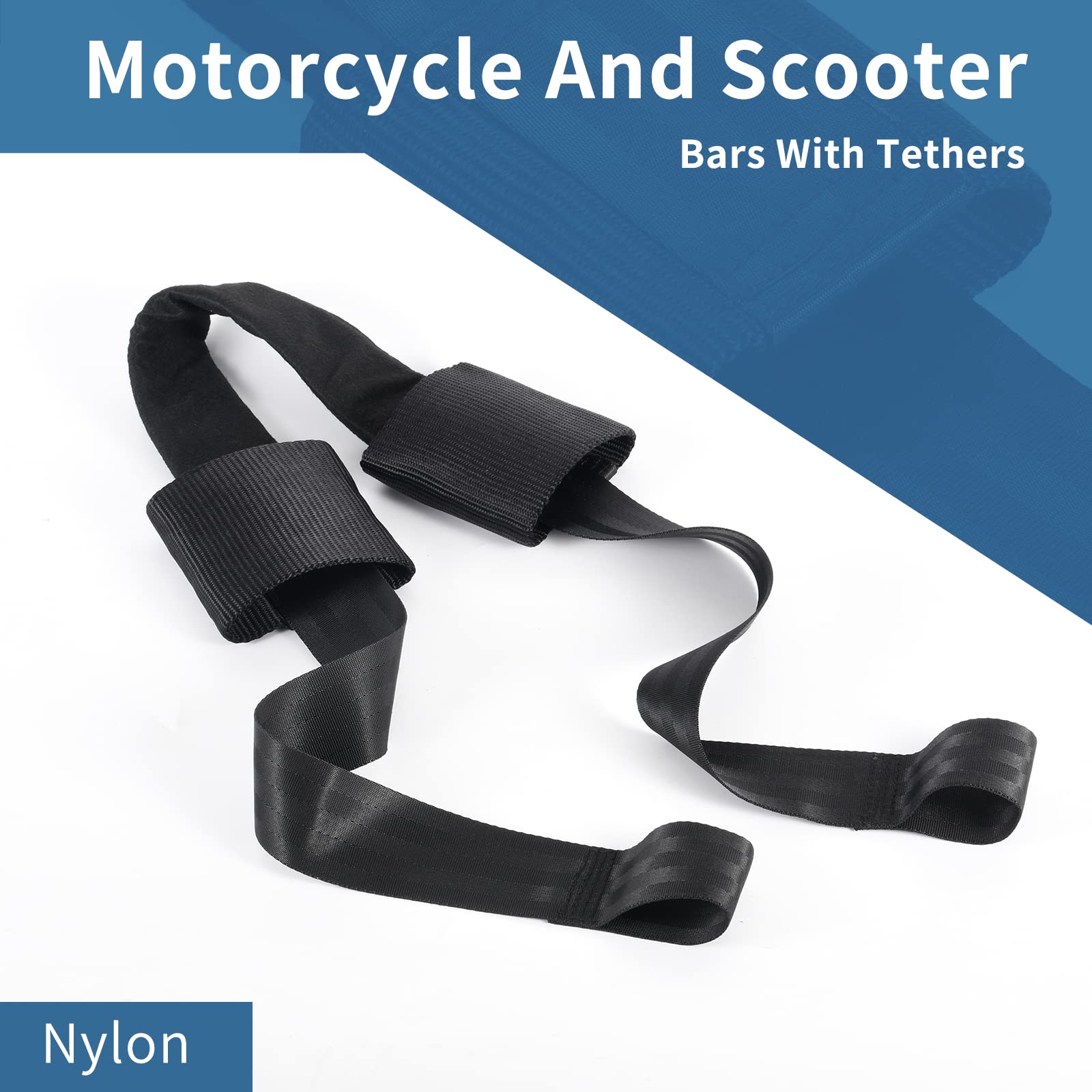Bar Harness Motorcycle Tie Down Straps, Soft Loop Tie Down Straps Hauling Secure For Motorcycle Handlebar Trailer, Dirt Bike, Scooter
