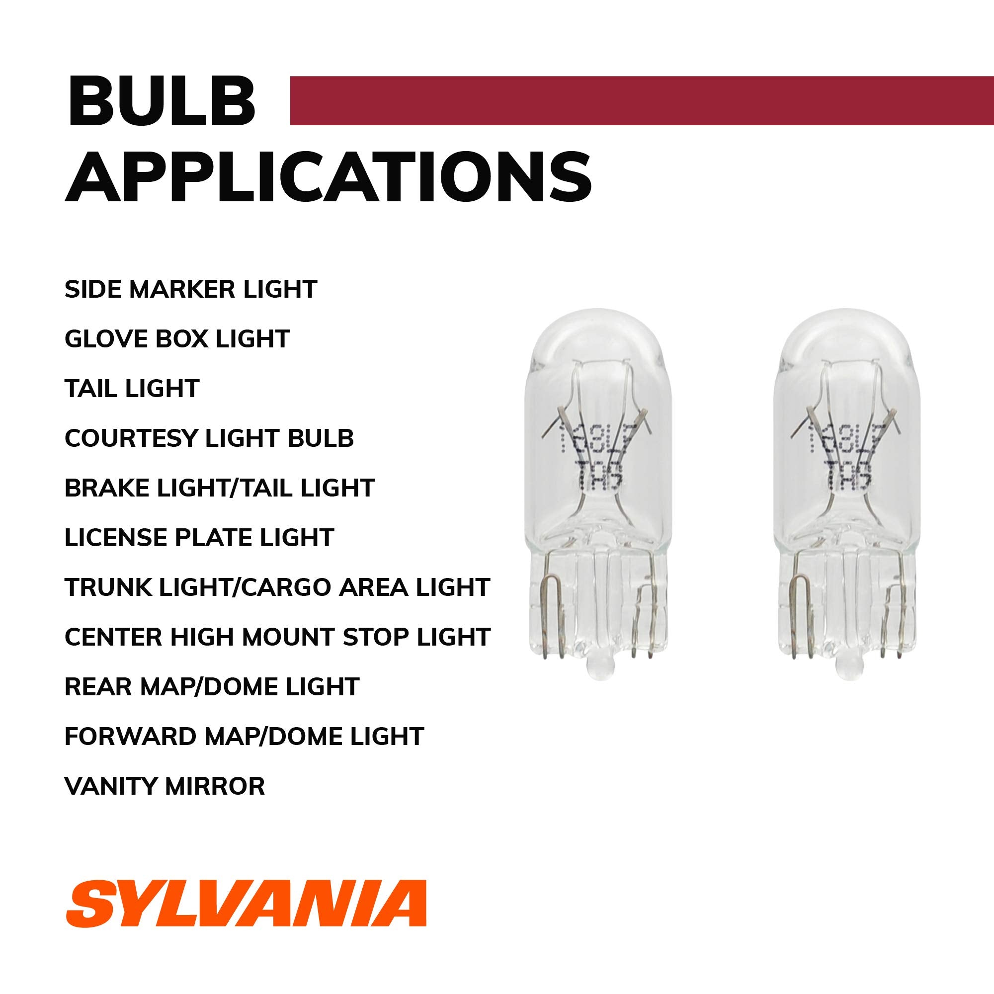 Sylvania - 168 Long Life Miniature - Bulb, Ideal For Interior Lighting - Map, Dome, Truck, Cargo And License Plate (Contains 2 Bulbs)