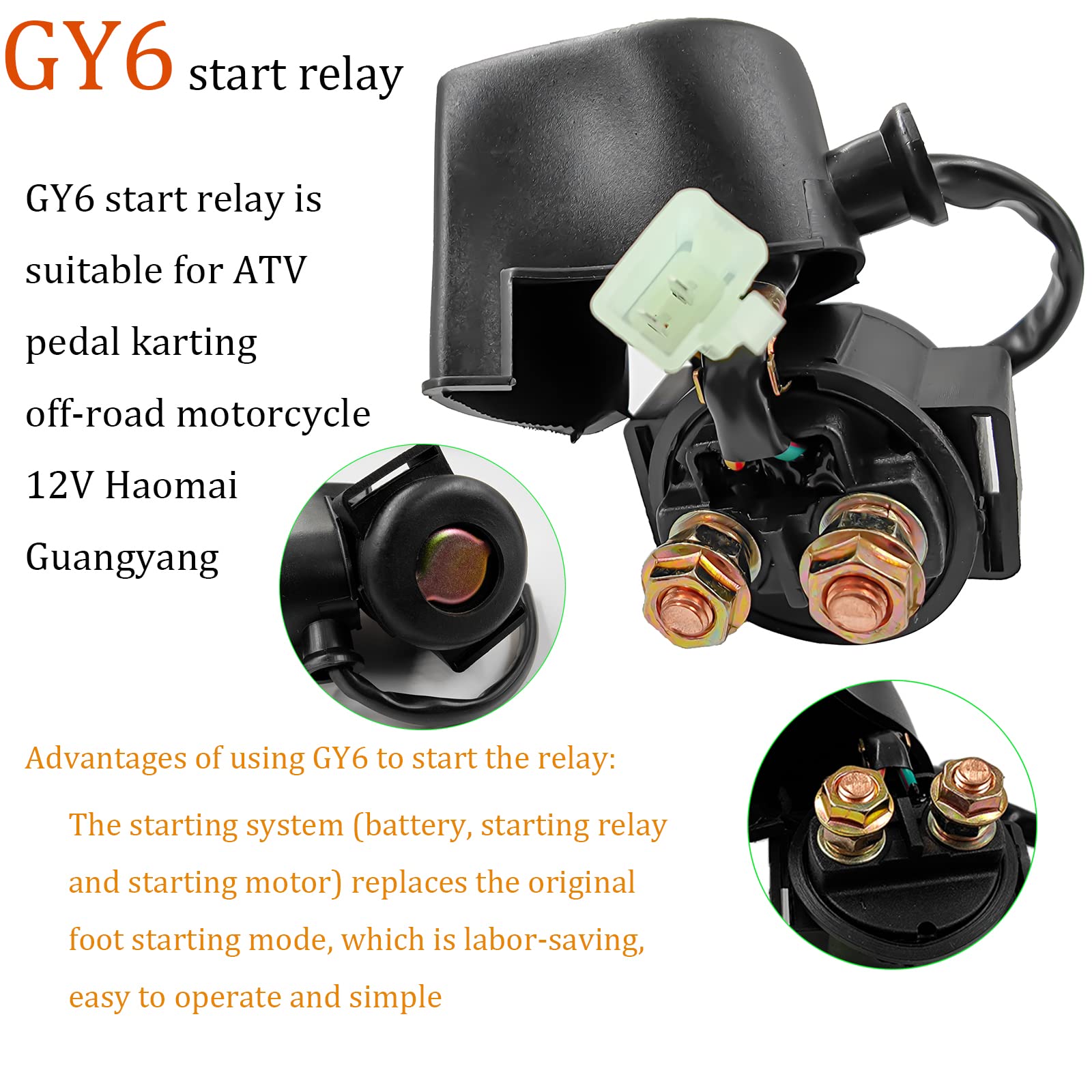 GY6 Starter Solenoid ATV Ignition Coil 6 Pin CDI Box DC 4 Pin Rectifier Spark Plug Set for tao tao 50cc 70cc 90cc 110cc 125cc 15