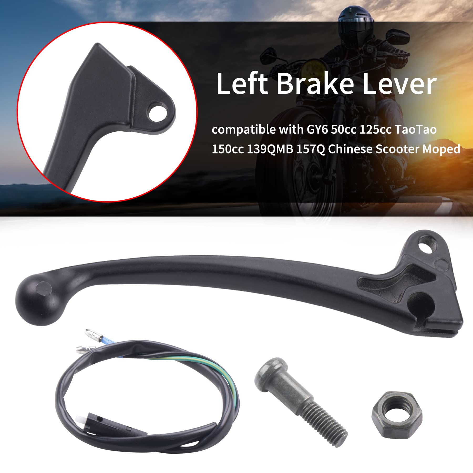 Cncmotok Left Brake Lever Fit For Gy6 50Cc 125Cc 150Cc 139Qmb 157Q Roketa Jonway Taotao Chinese Scooter Moped Parts