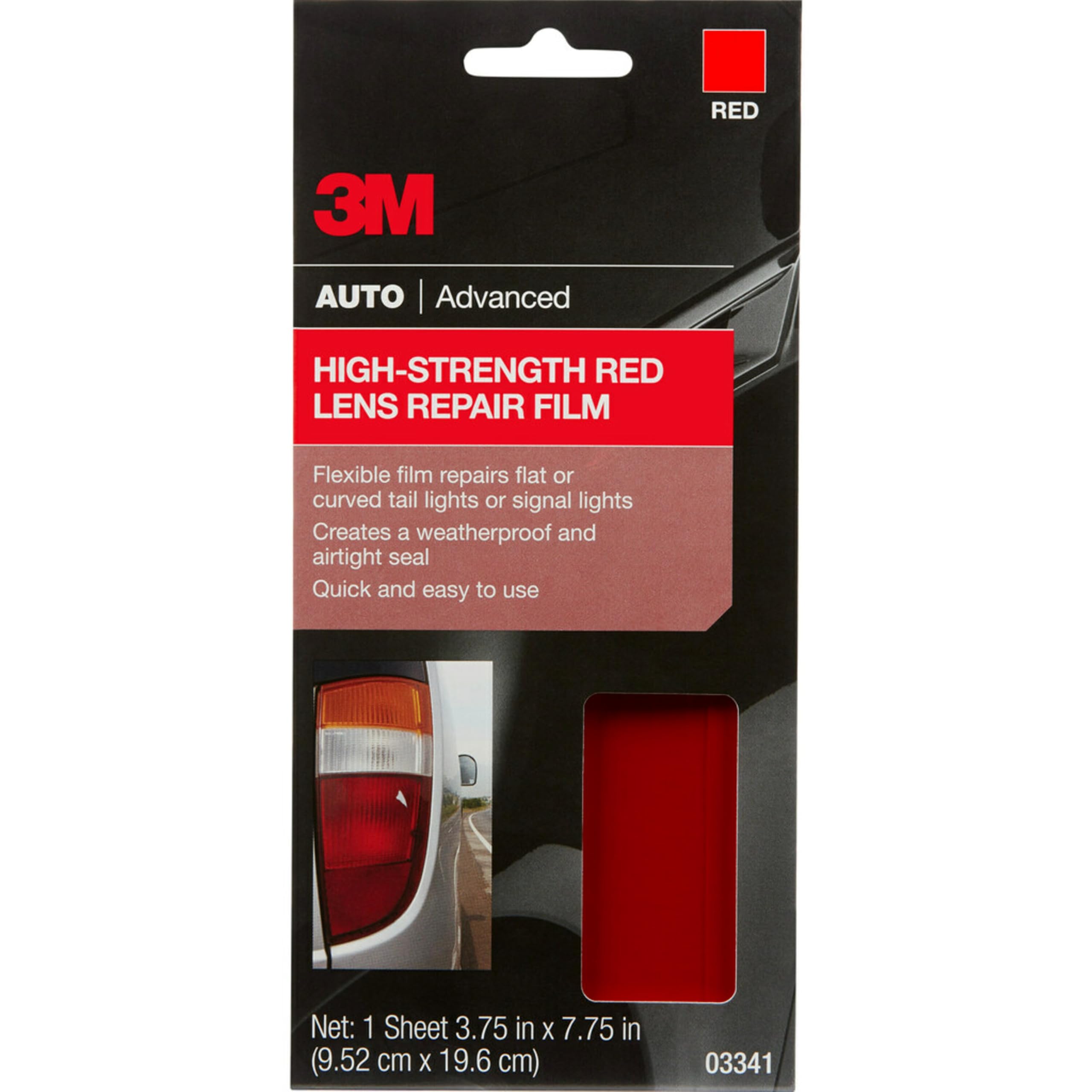 3M Auto High Strength Red Lens Repair Film, 03341, 3.75 In X 7.75 In