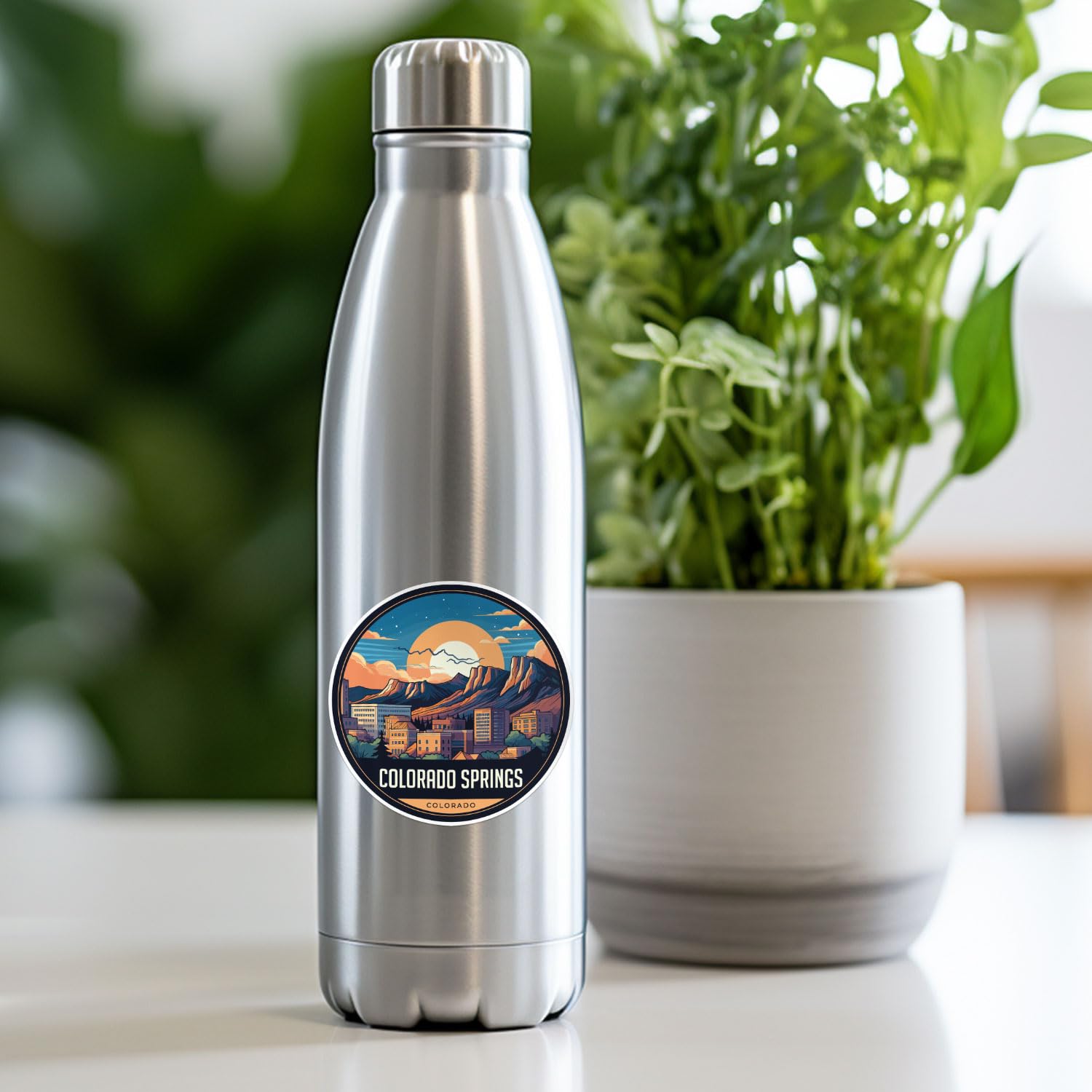 Colorado Springs City Sticker - Waterproof Vinyl Decal for Car Bumper, Laptop, Water Bottle, Wall, and Window, Size - 3'' Longer