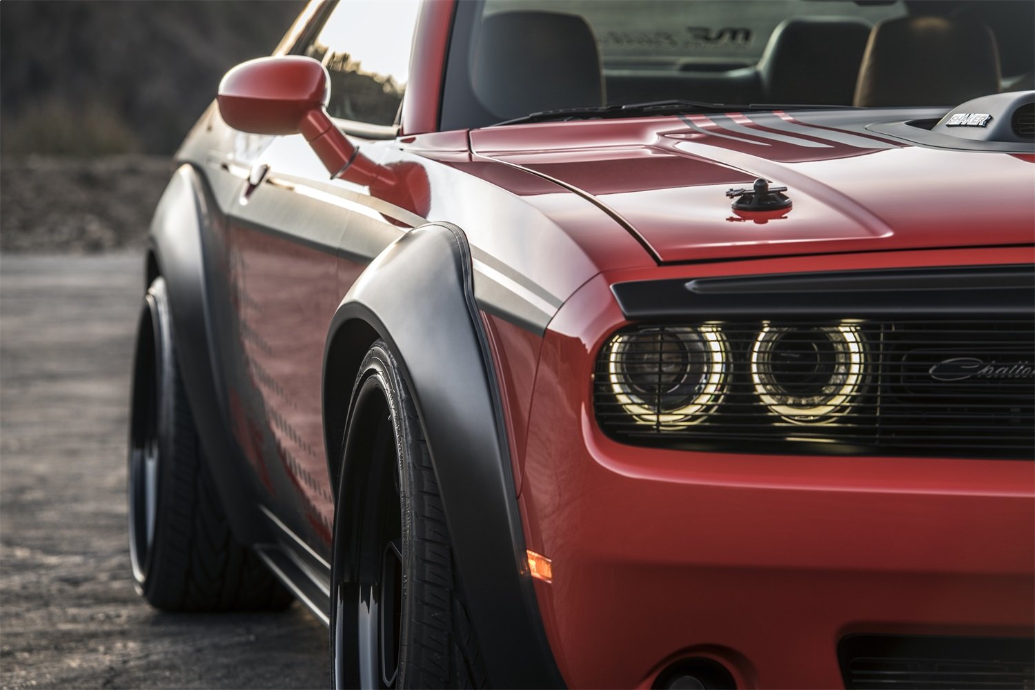 Auto Ventshade Fender Flare Kit for 2007-2023 Dodge Challenger, Black, Model 850250, 4 pcs, Durable ABS Material, Professional Installation Recommended