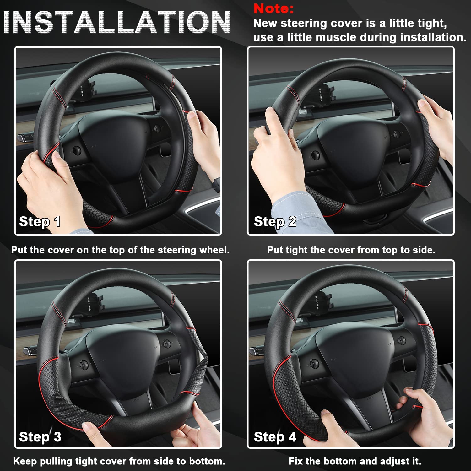 Giant Panda D Shape Steering Wheel Cover For Nissan Rogue Kicks - Auto Car Steering Wheel Cover Customized For Nissan Altima Sen