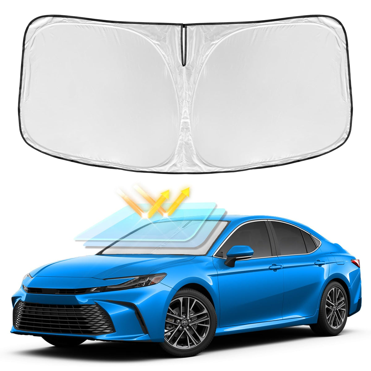 For Toyota Camry 2025 2026 Le Xle Hybrid Se Xse Windshield Sun Shade - 4 Layers Car Sunshades For Front Windows Shade Cover Cust