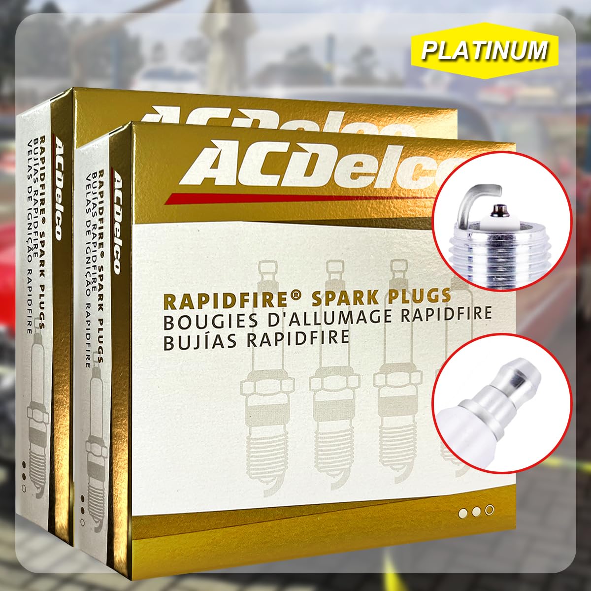 MAS Ignition Distributor & 8pcs ACDelco Platinum Spark Plugs & Wires Set Compatible with GMC Yukon Cadillac Escalade Chevrolet C