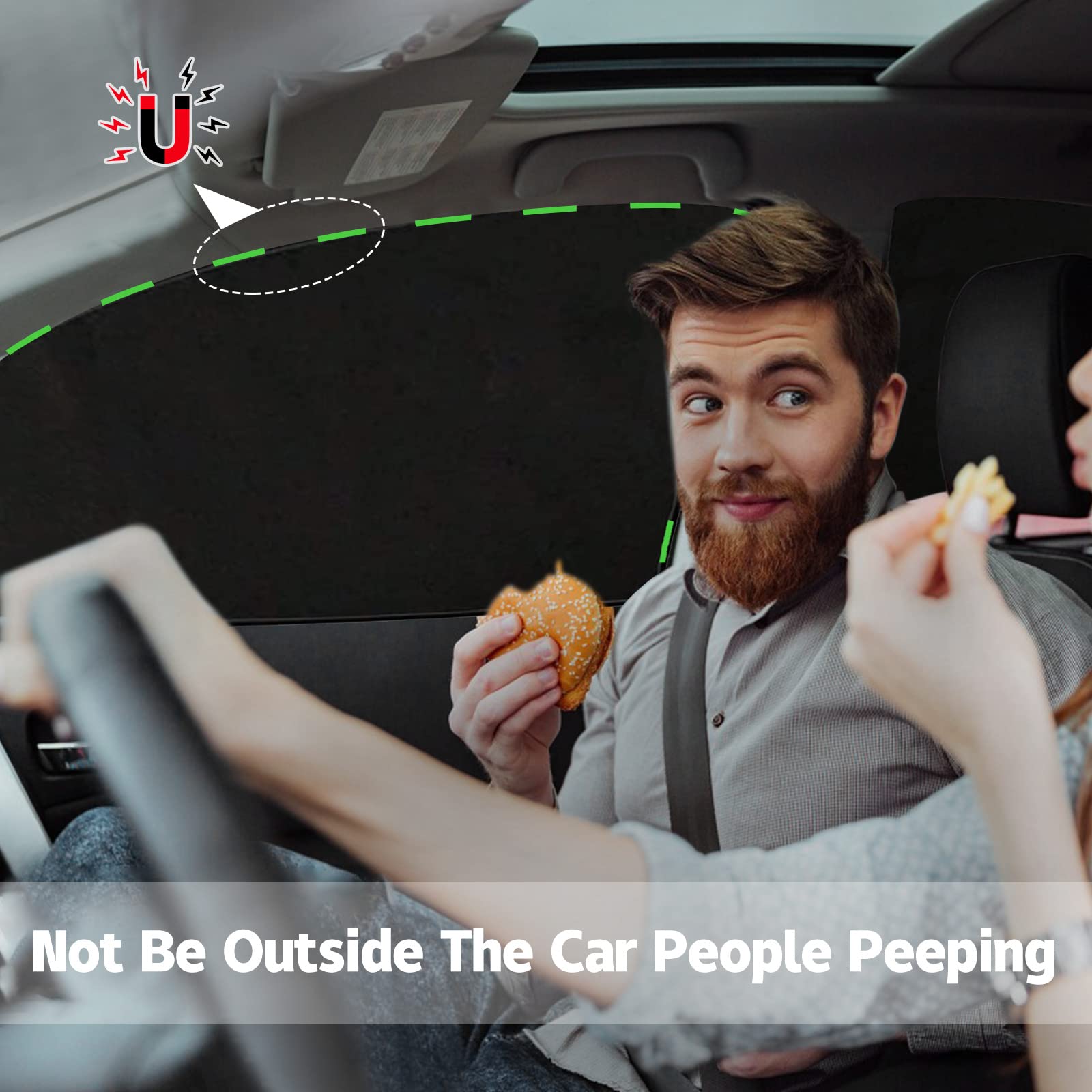 Zatooto 4 Pcs Car Window Cutains - Black Silk Magnetic Privacy Side Front Rear Protection Covers - Sun Shades Keeps Cooler For K