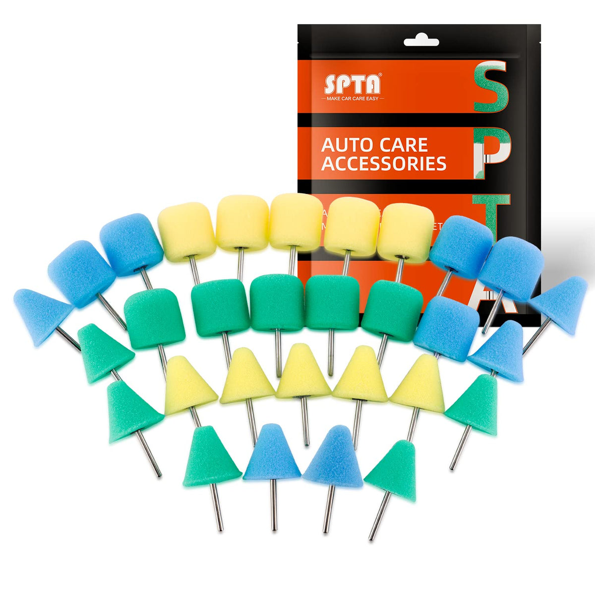 Mini Buffing Polishing Pads, 30Pcs Mini Detail Polishing Balls Use On Rotary Tools,Cordless Electric Drill, Small Area Polisher 
