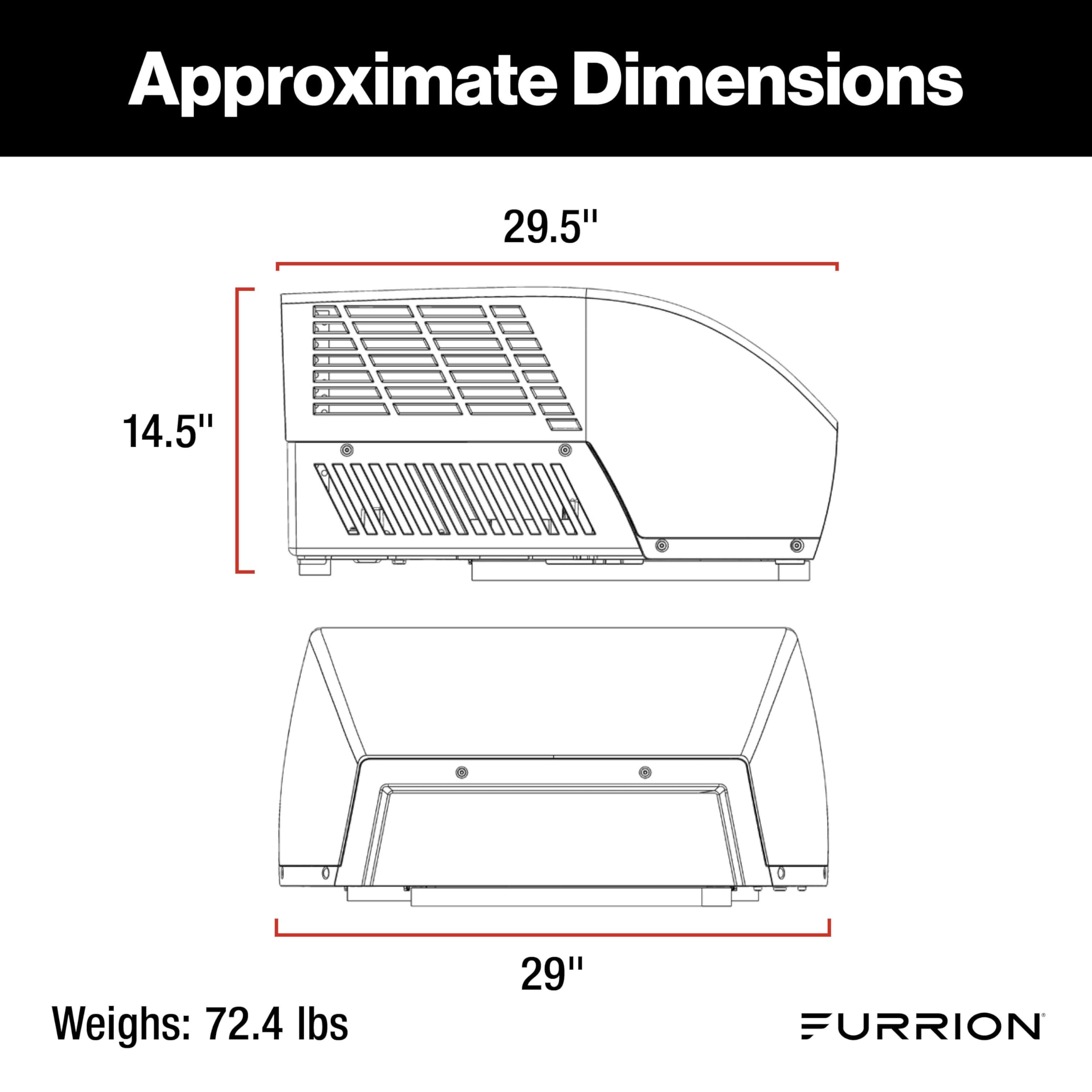 Furrion Chill Cube 18k BTU Variable Speed RV Rooftop Air Conditioner, Black, Non-Ducted, R32 Refrigerant, Quiet High-Efficiency