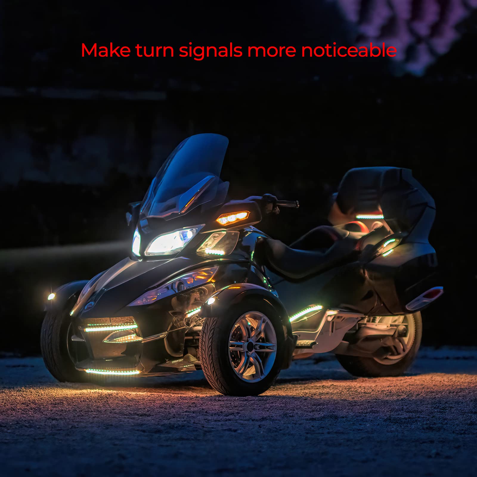 Ditrio 18Pcs Motorcycle Led Lights Kit 12V With Turn Signal And Blinking Brake Light Features For Motorcycle Harley Golf Atvs Utvs