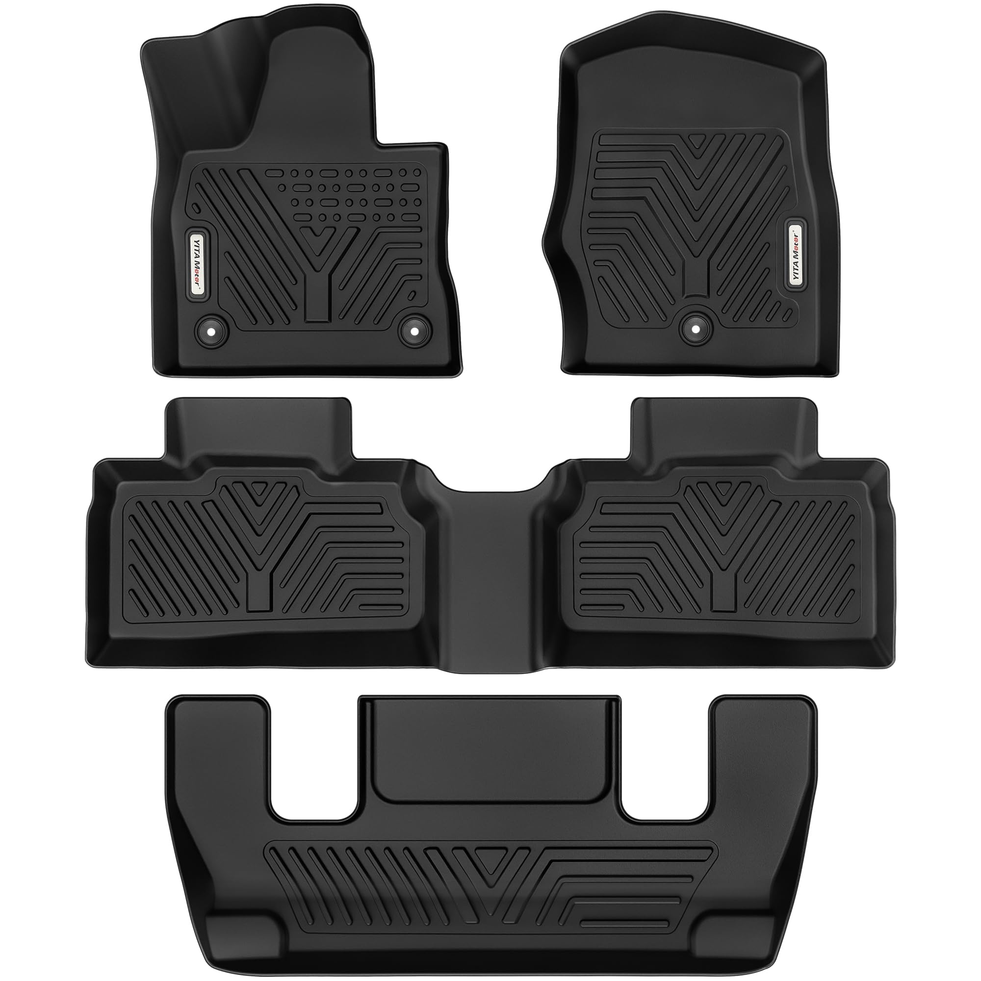Yitamotor Floor Mats Fits For 2020-2025 Ford Explorer 6 Passenger Models, All-Weather Custom Fit Tpe Floor Liners Set, 1St, 2Nd