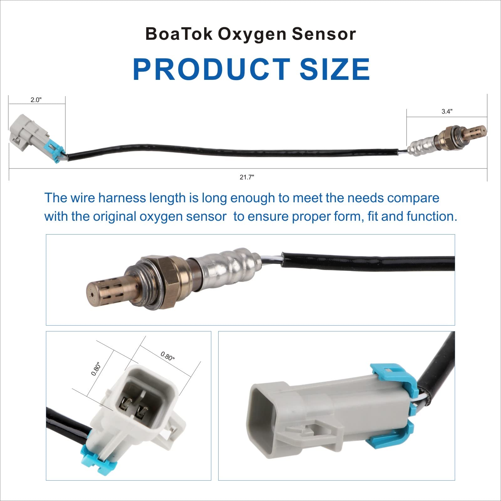 Boatok 2Pcs Oxygen Sensor 234-4668 Upstream O2 Sensor Compatible With Buick Cadillac Chevrolet Chevy Gmc Sierra Silverado 1500 2