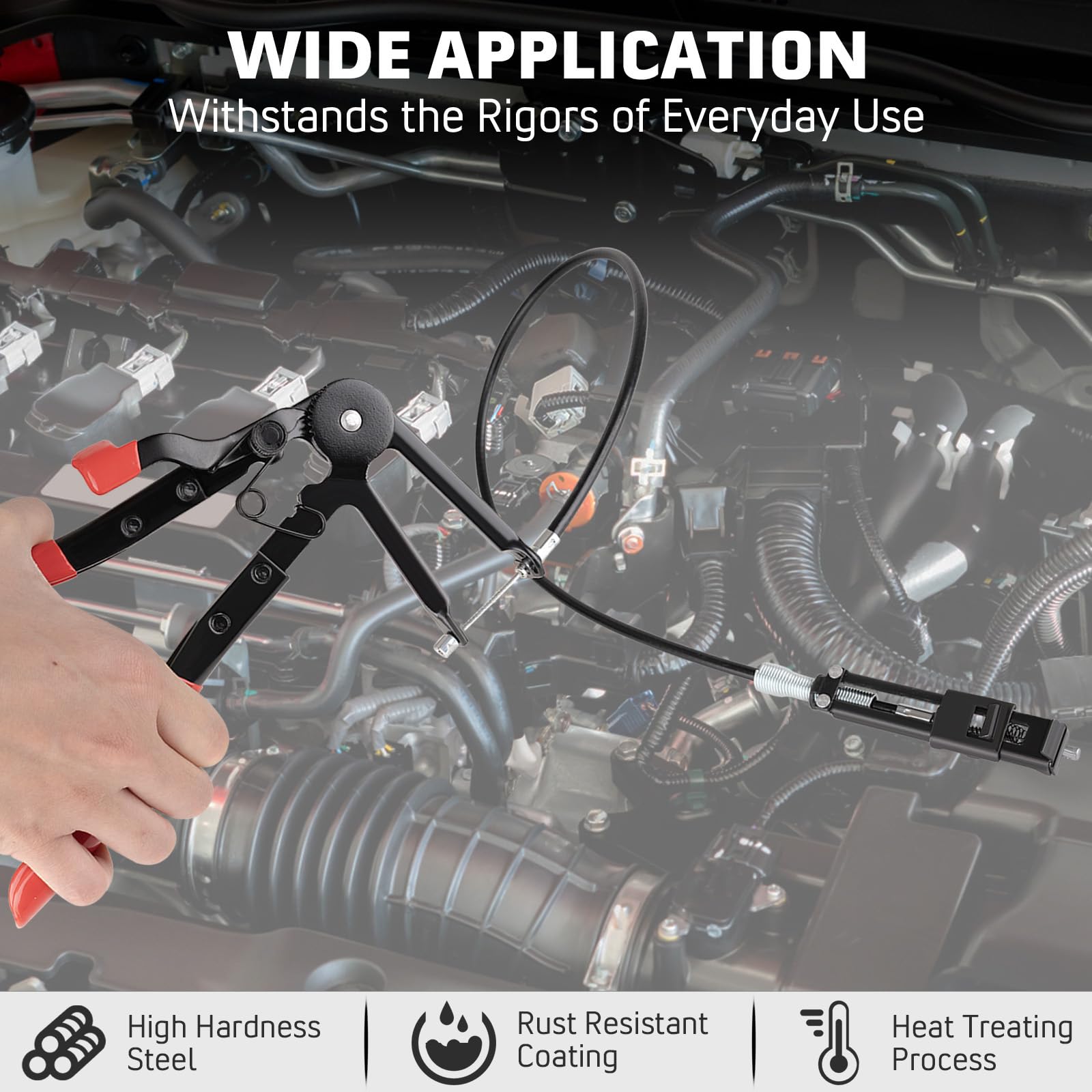 9PCS Hose Clamp Pliers, Long Reach Hose Clamp Tool Remover for Water Hose and Automotive Coolant Radiator Heater with Flexible W