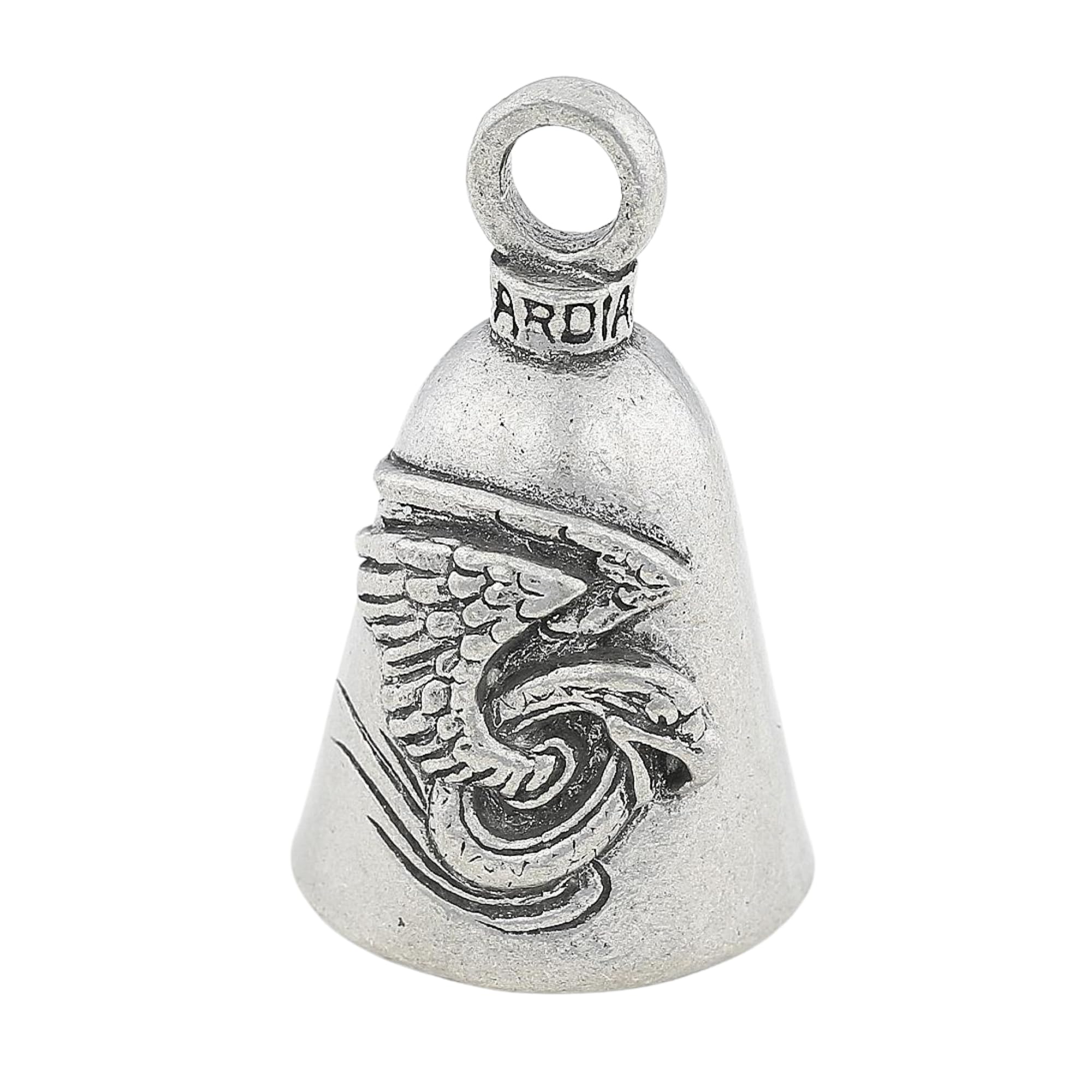 Guardian Bell Wings Wheels Good Luck Bell w/Keyring & Black Velvet Gift Bag | Motorcycle Bell | Lead-Free Pewter | Good Luck Gif