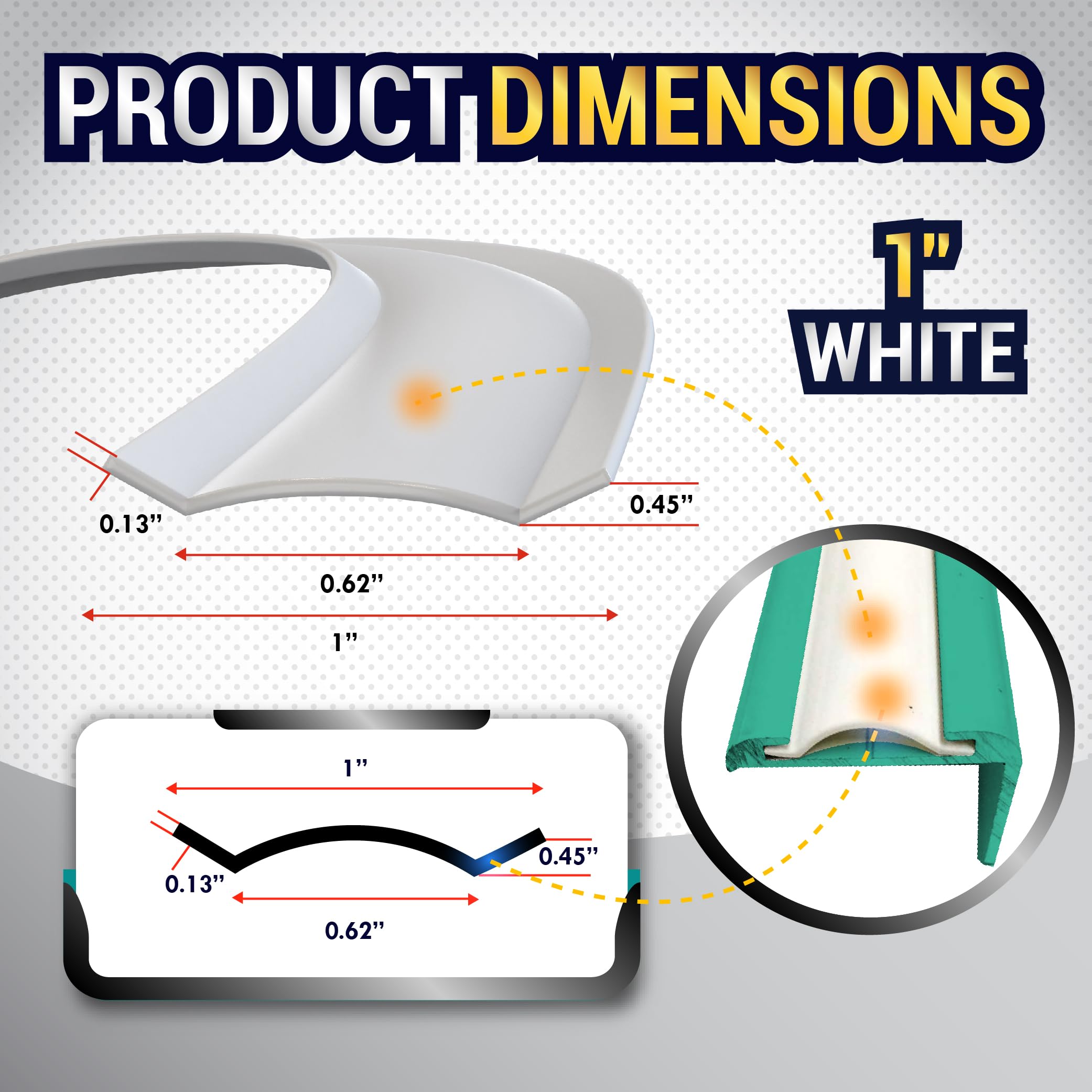 LATCH.IT RV Trim Molding Insert 1    (White) | 100 RV Trim Molding Exterior | UV-Resistant Vinyl RV Corner Molding | Durable RV