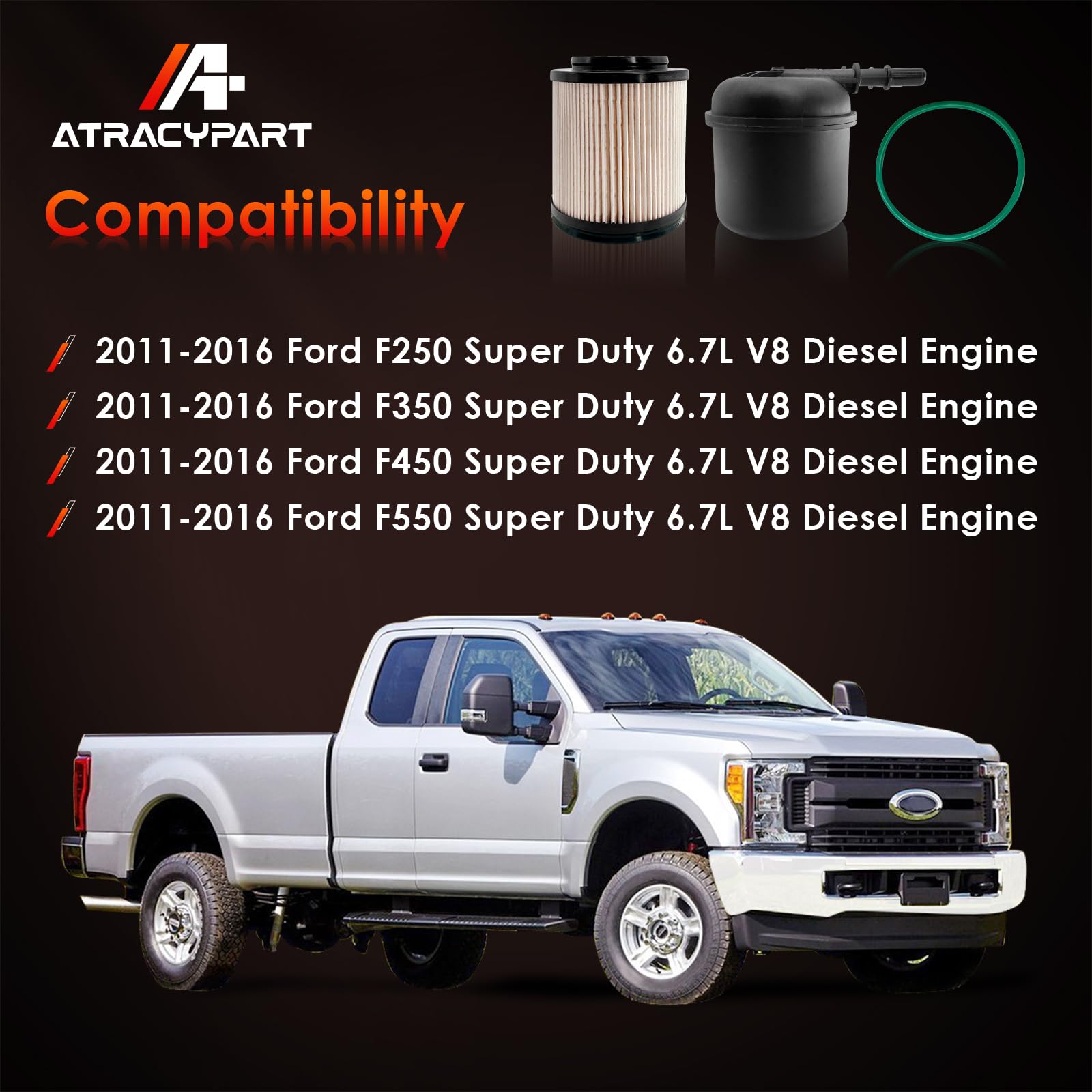 6.7 Powerstroke Diesel Fuel Filter Water Separator Replacement For 2011-2016 Ford F250 F350 F450 F550 Super Duty V8 Diesel Engin