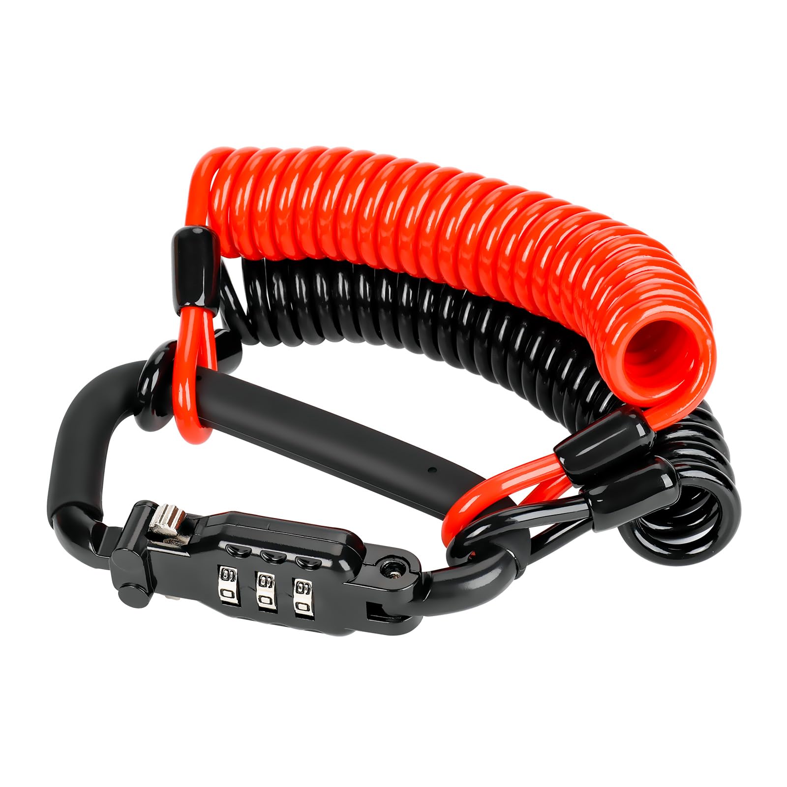 Avoeco Motorcycle Helmet Lock-with Two Cables & PIN Locking Carabiner for Extra Security-Ideal Lock for Bike Helmets, Phone Moun