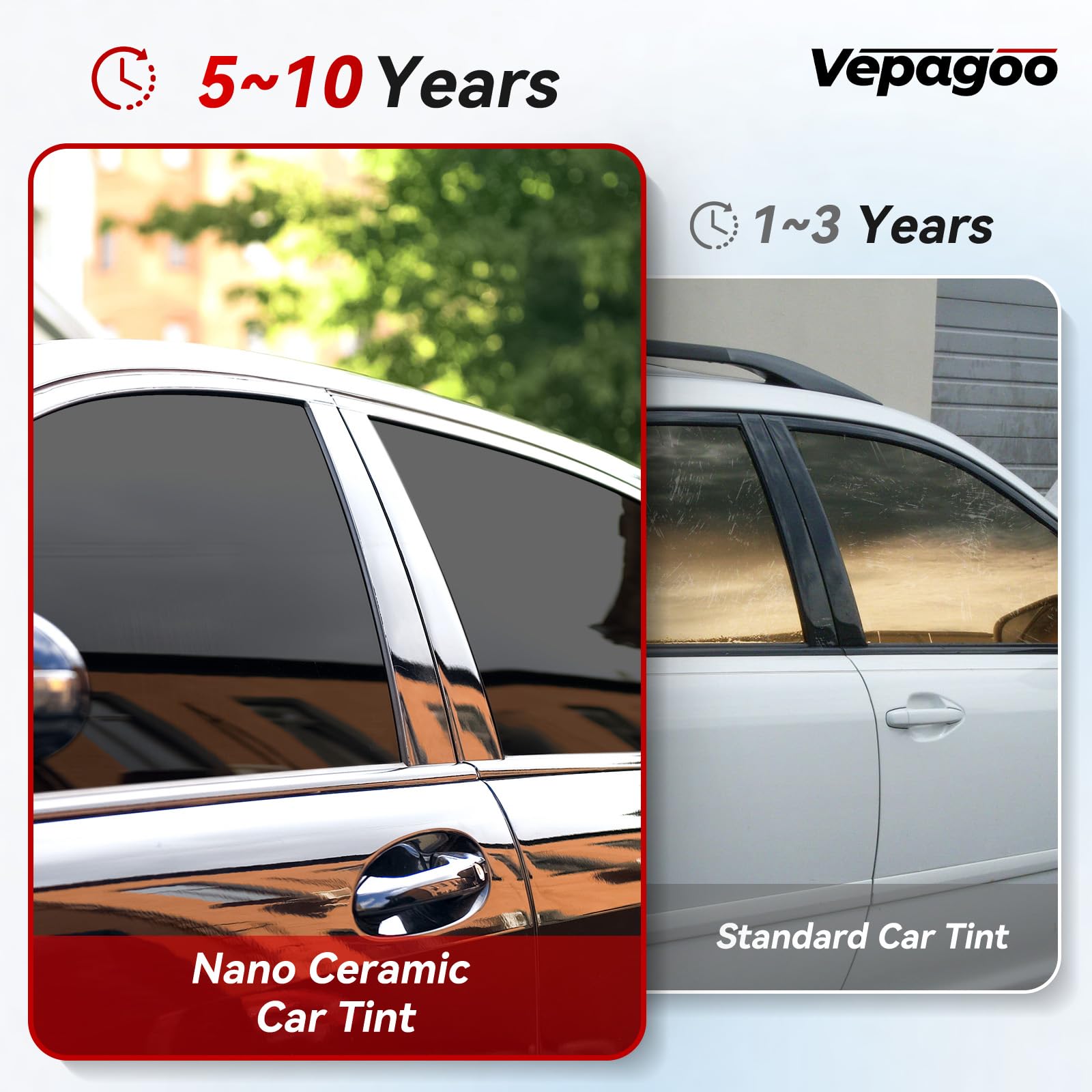 Vepagoo Nano Ceramic Car Window Tint Film 35% VLT- 24 in 100Ft Privacy Window Tint, Blocks UV/IR Rays, Heat & Glare - Scratch