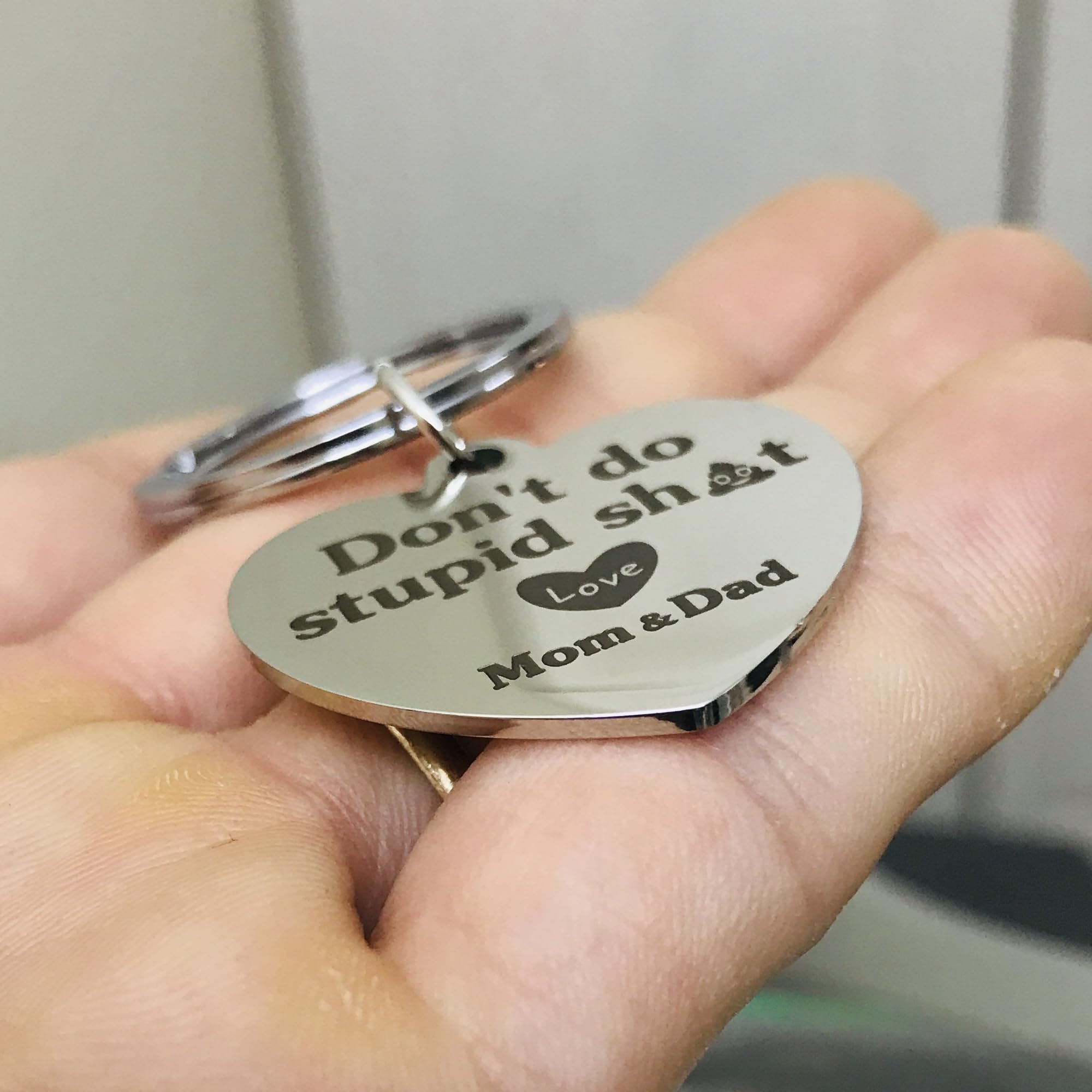 Funny Gifts For Teenage Teen Boys Girls Don'T Do Stupid Sh*T Love Mom & Dad Keychain Son Daughter Mother'S Day Father'S Day Grad