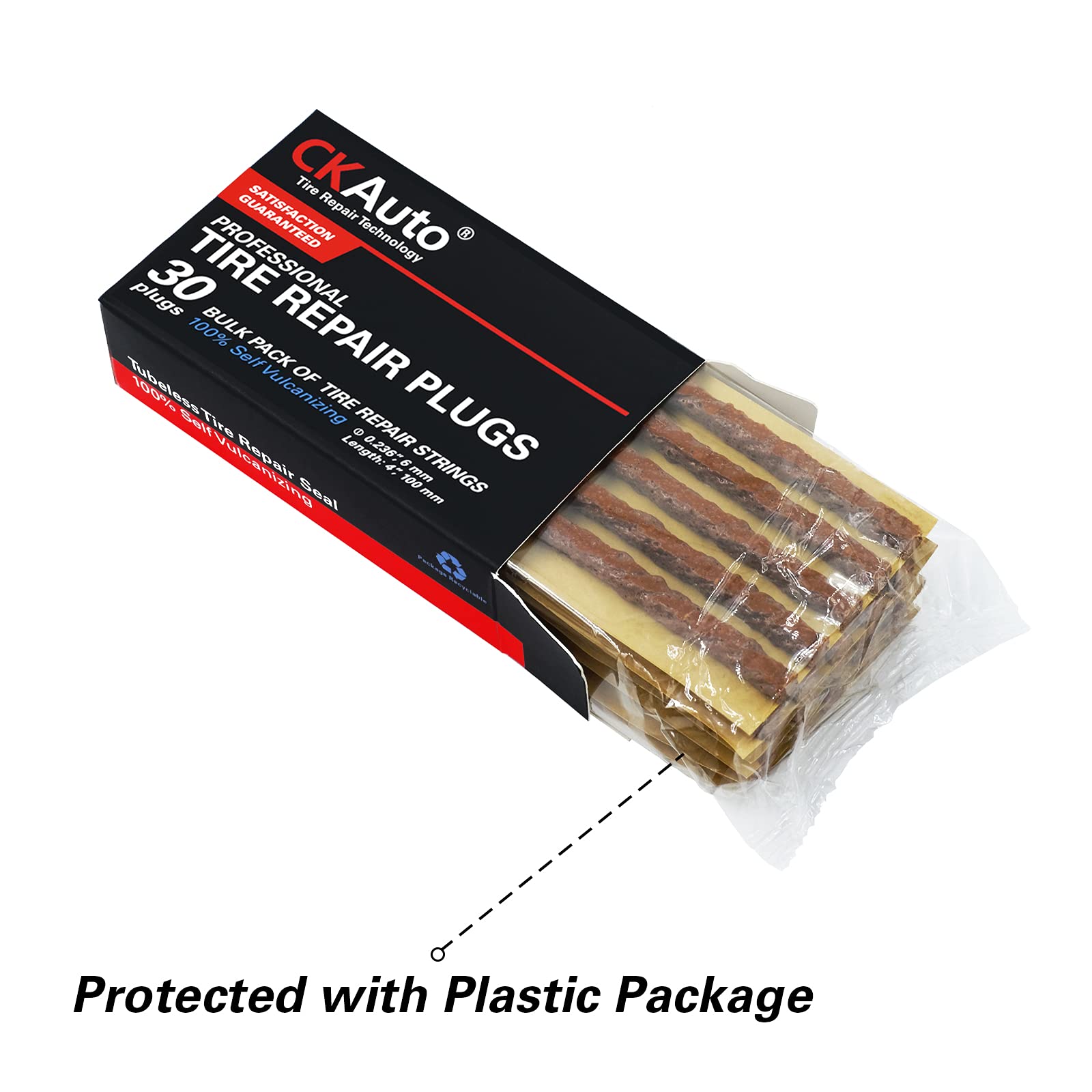 Ckauto 30Pcs 4'' Brown Tire Repair Strings, Automotive Tool Tire Repair Plugs For Tubeless Off-Road Tires Car, Bike, Atv, Utv, W