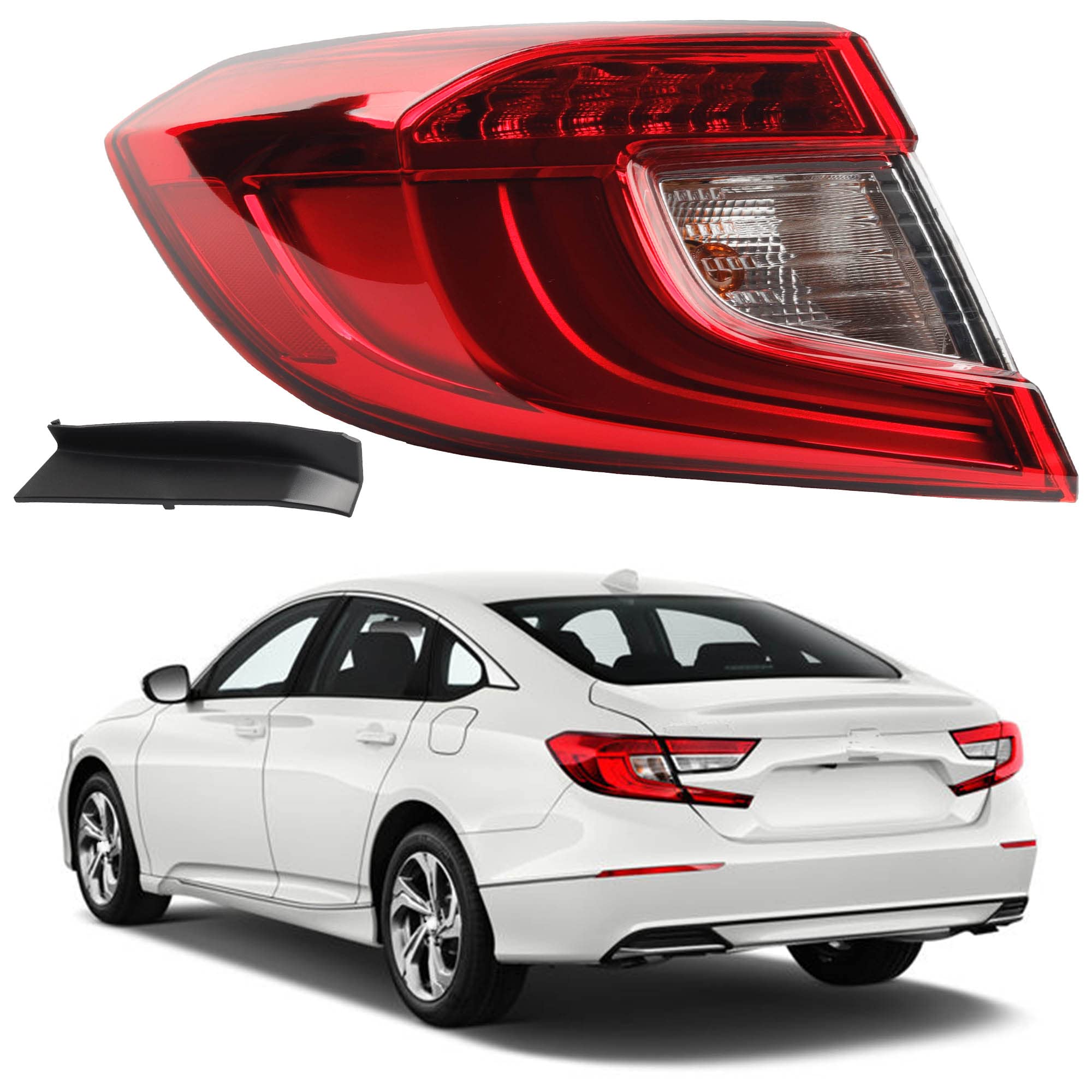 Dasbecan Left Driver Side Led Tail Light Assembly Compatible With 2018 2019 2020 2021 Honda Accord Sedan Rear Brake Lamp Taillig