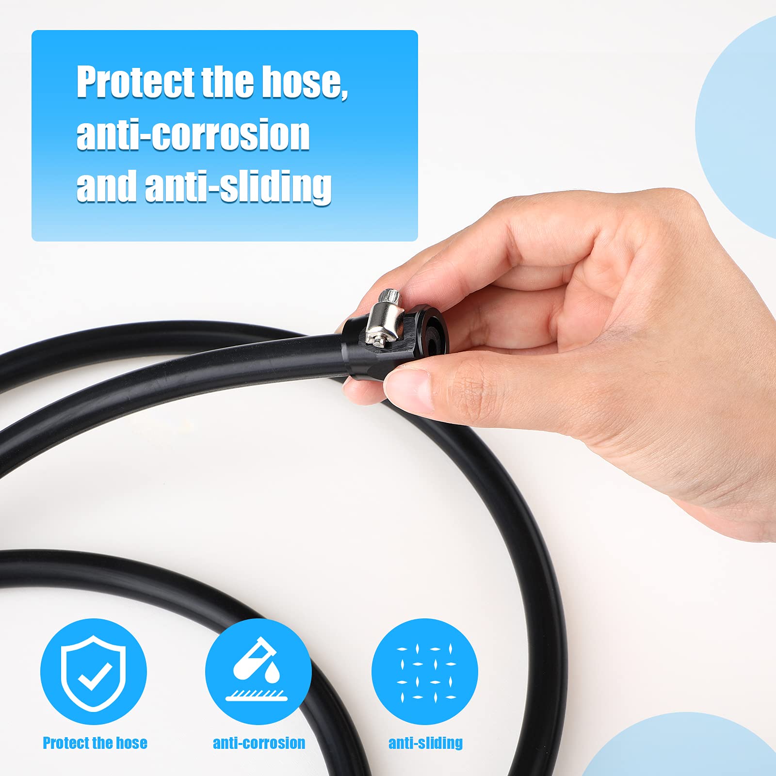 Thinkday Flexible Rubber Hose Pipe Clamps 6An Finisher Clamp With Screwdriver Black Pipe Finisher Clamps Hose Clamp Connectors F