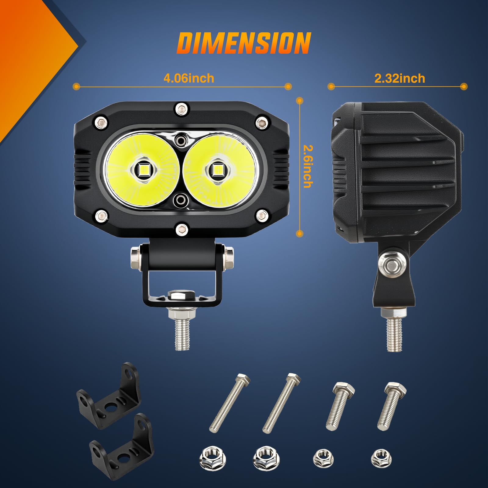 Nilight Led Pod Light 24W 4 Inch 2Pcs White Flood Beam Driving Lights Led Pods Ip67 Waterproof Auxiliary Offroad Lighting For Tr