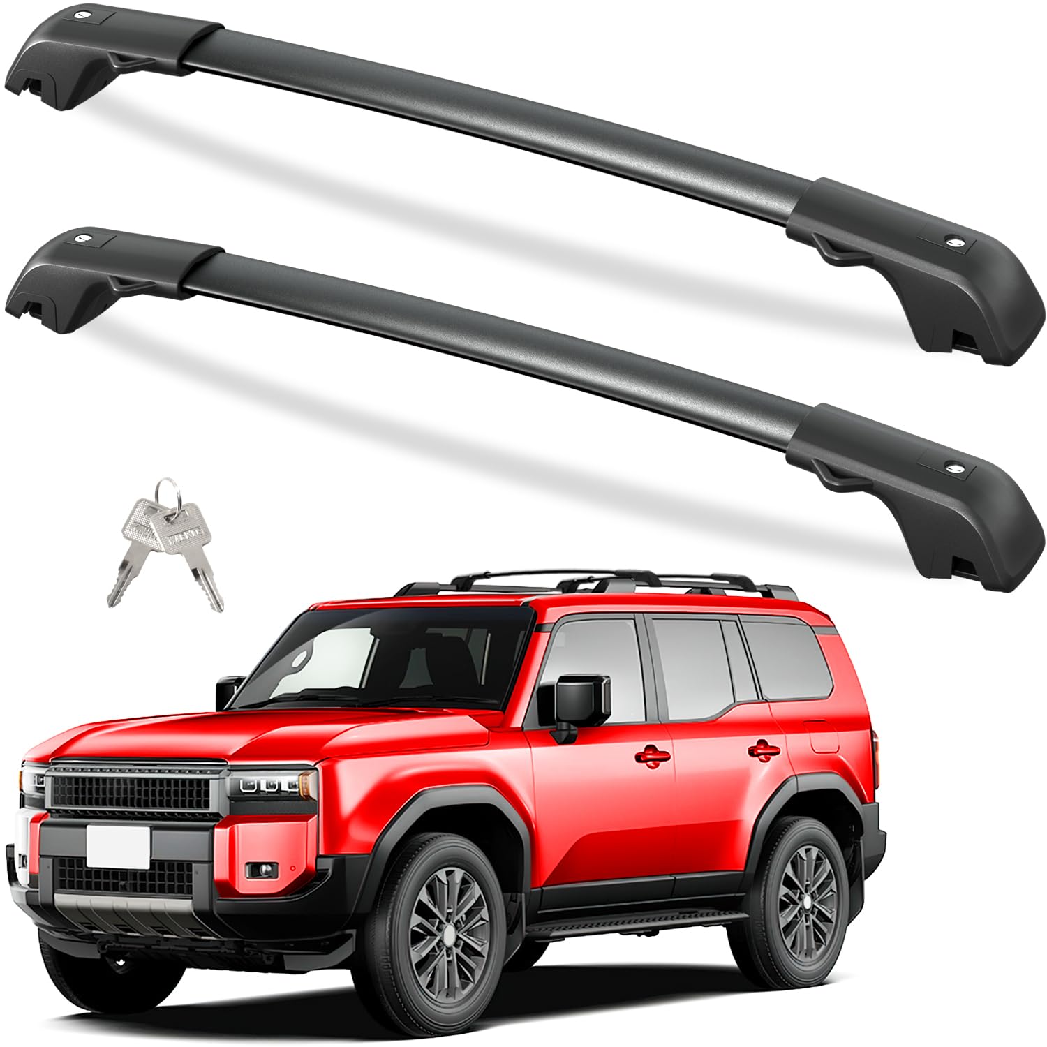 Tuyoung Lockable 220LBS Roof Rack Cross Bars Compatible with 2024 2025 Toyota Land Cruiser 250 & Lexus GX550 with Raised Side Ra