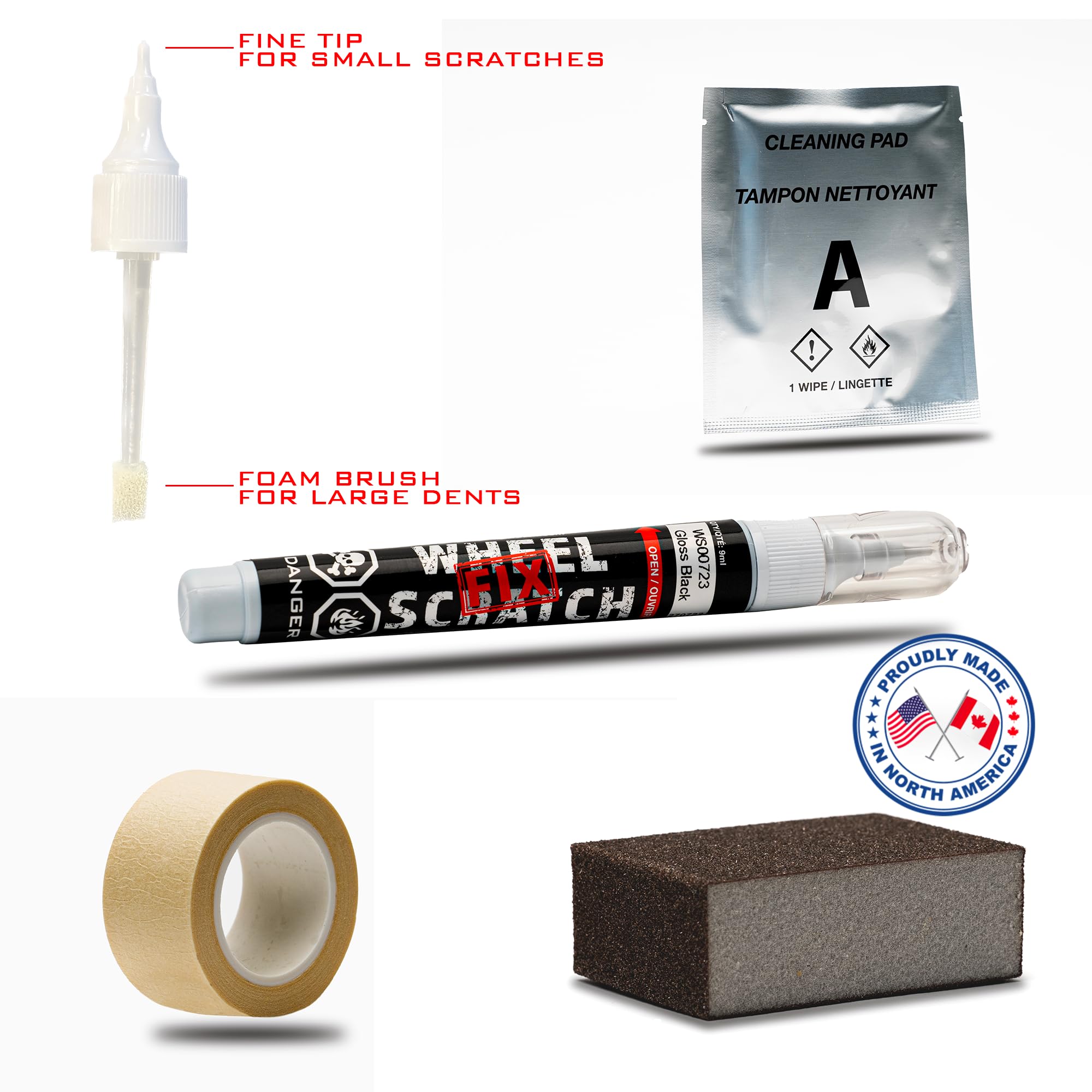 Wheel Scratch Fix Silver Rim Touch Up Paint Kit, Car Wheel Scratch Repair Kit Touch Up Paint Pen, Curb Rash Repair Kit, Universa