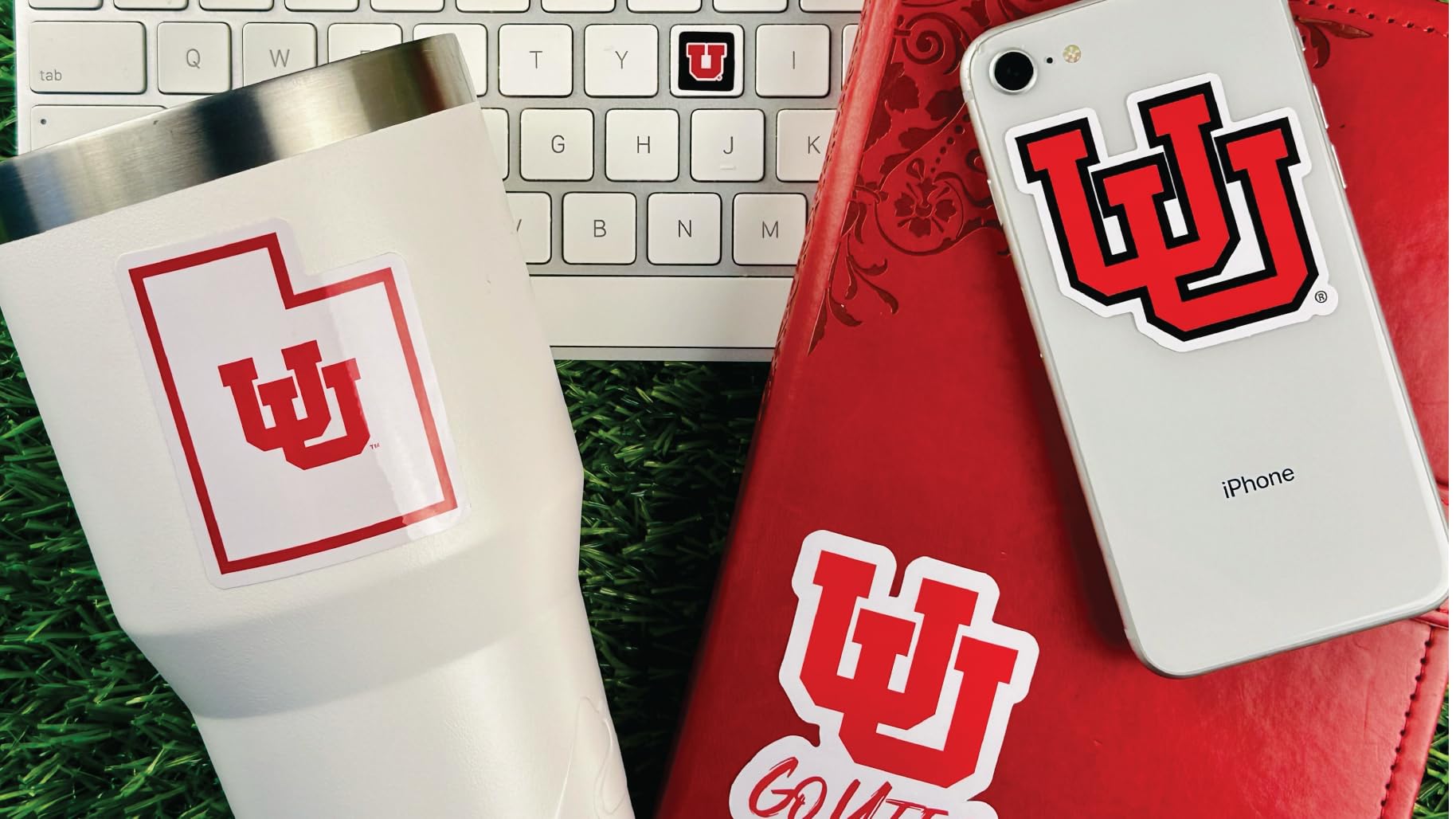 University Of Utah Stickers (14 Stickers) 2 Large 5'' For Car Windows 10 Medium 2.5'' For Water Bottles Laptops Phones 2 Mini Ke