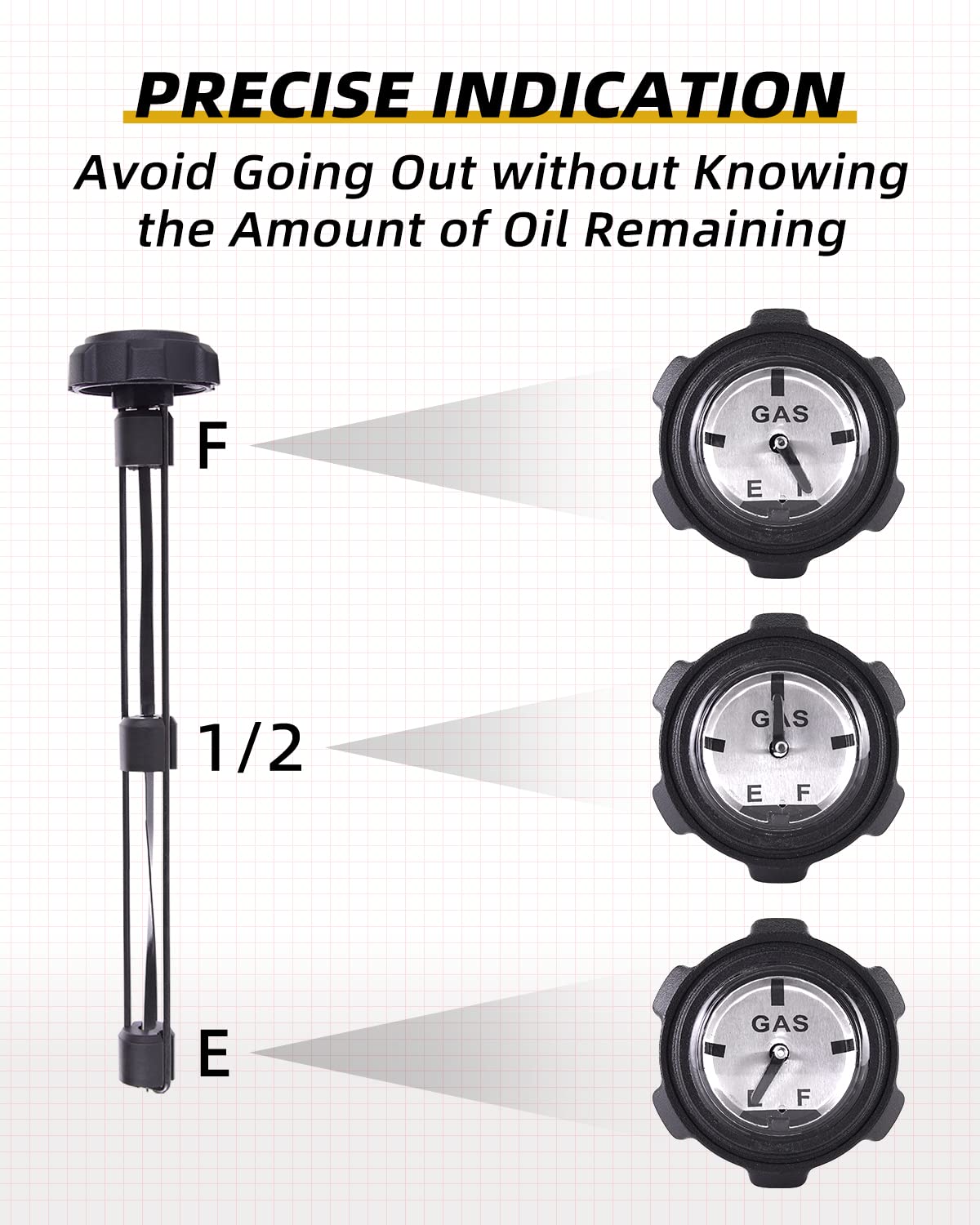 Quickwolf Ranger Gas Cap,1240119 Gas Cap With Gauge Compatible With Polaris Ranger 400 425 500 700 Tm Fuel Gauge, Anti-Corrosion Material