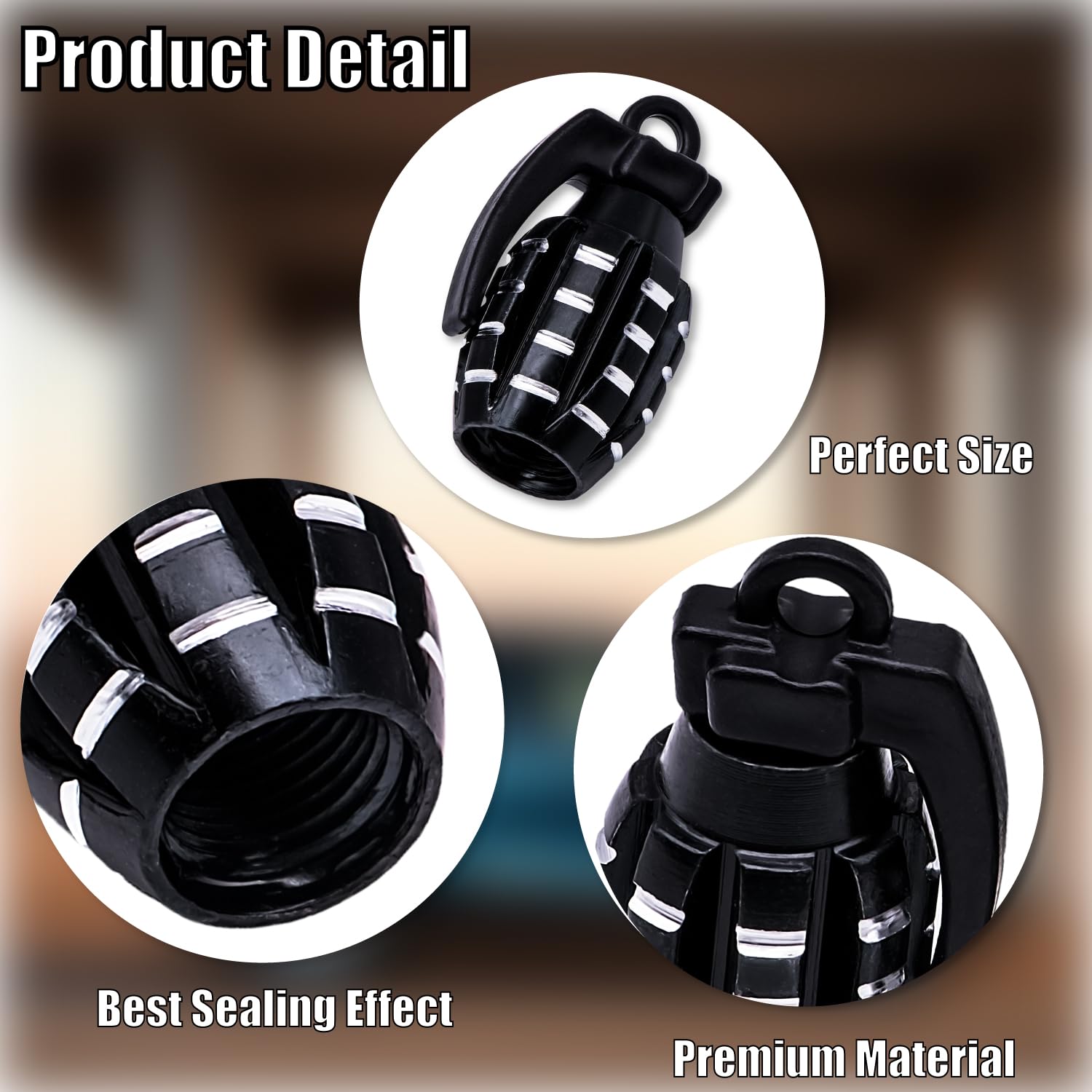 Meajoo 8Pcs Tire Valve Stem Caps, Aluminium Alloy Tire Valve Stem Covers Universal For Cars, Trucks, Suv, Motorcycles, Bike And