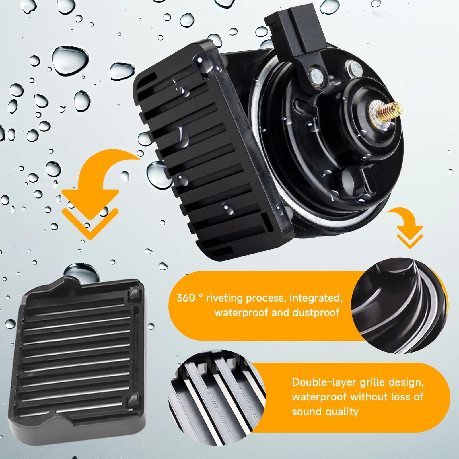 Farbin Special Interface Auto Horn Compatible With Toyota 12V Car Horn Loud Dual-Tone Electric Snail Horns Waterproof