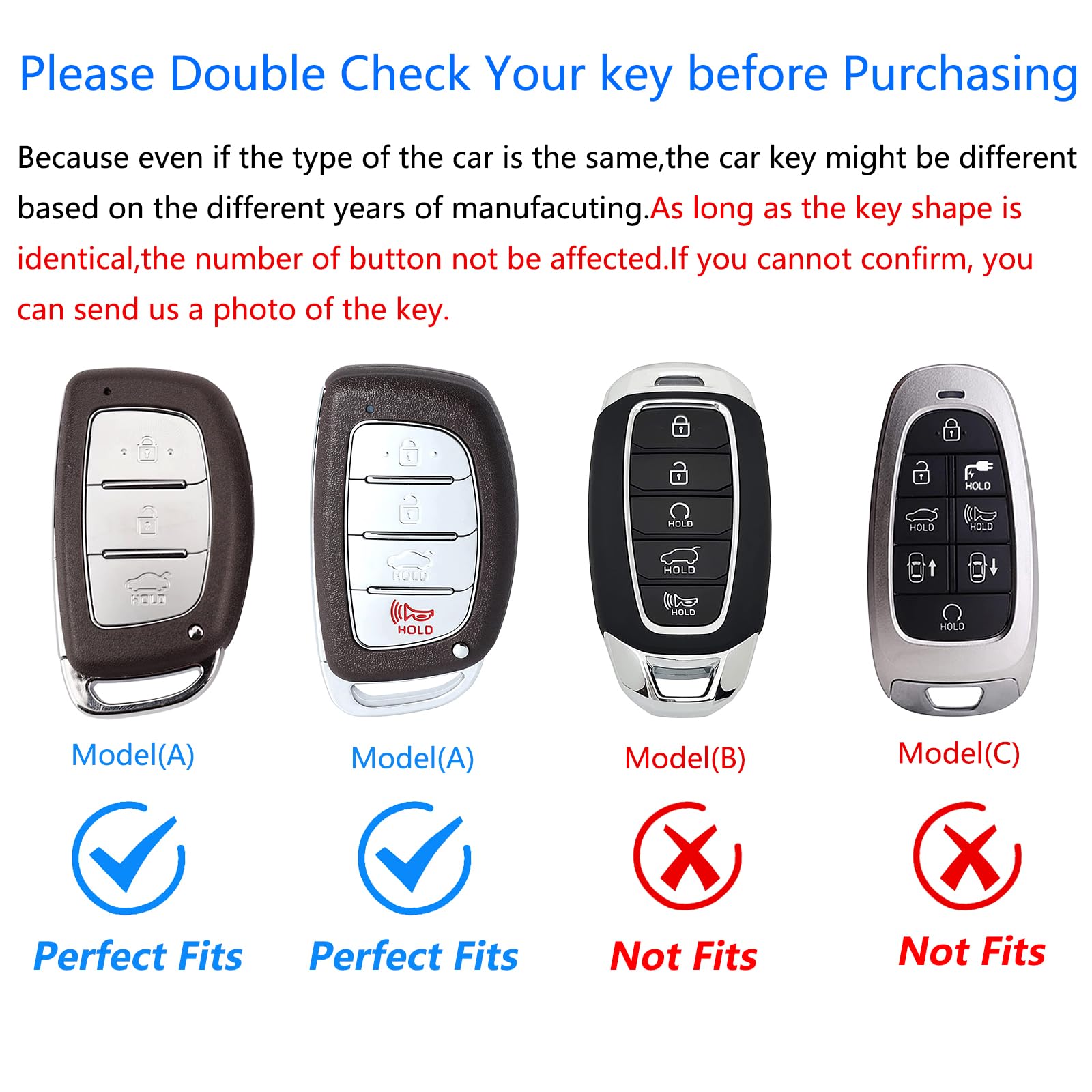 Ocezbiis For Hyundai Key Fob Cover,Keychain,Zinc Alloy Protection Car Key Shell Case Compatible With Hyundai Holder Smart Remote