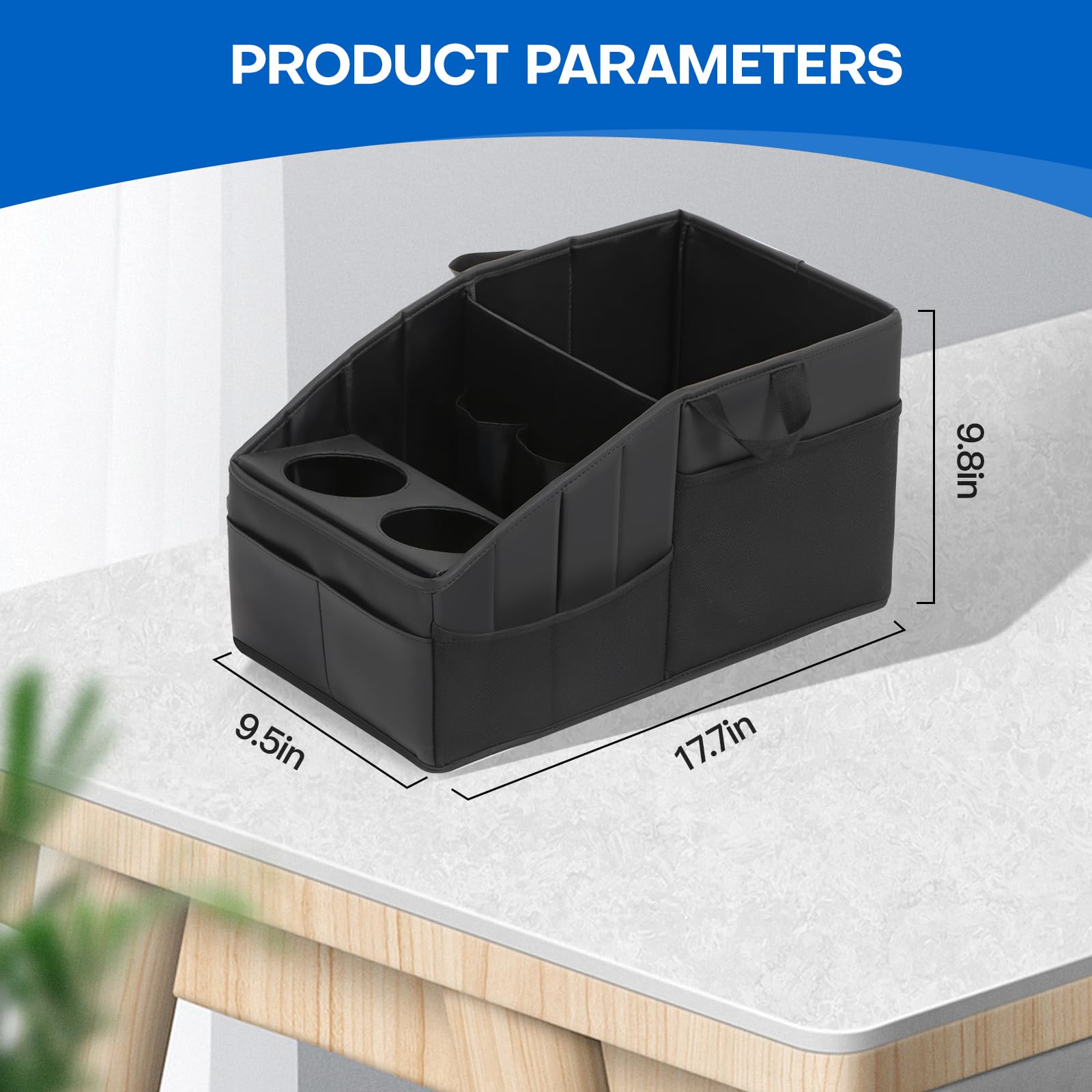 Car Seat Organizer,WHHMK Premium PU Leather Backseat Car Organizer Keep Tidy,Car Storage with 11 Storage Compartments and 2 Larg