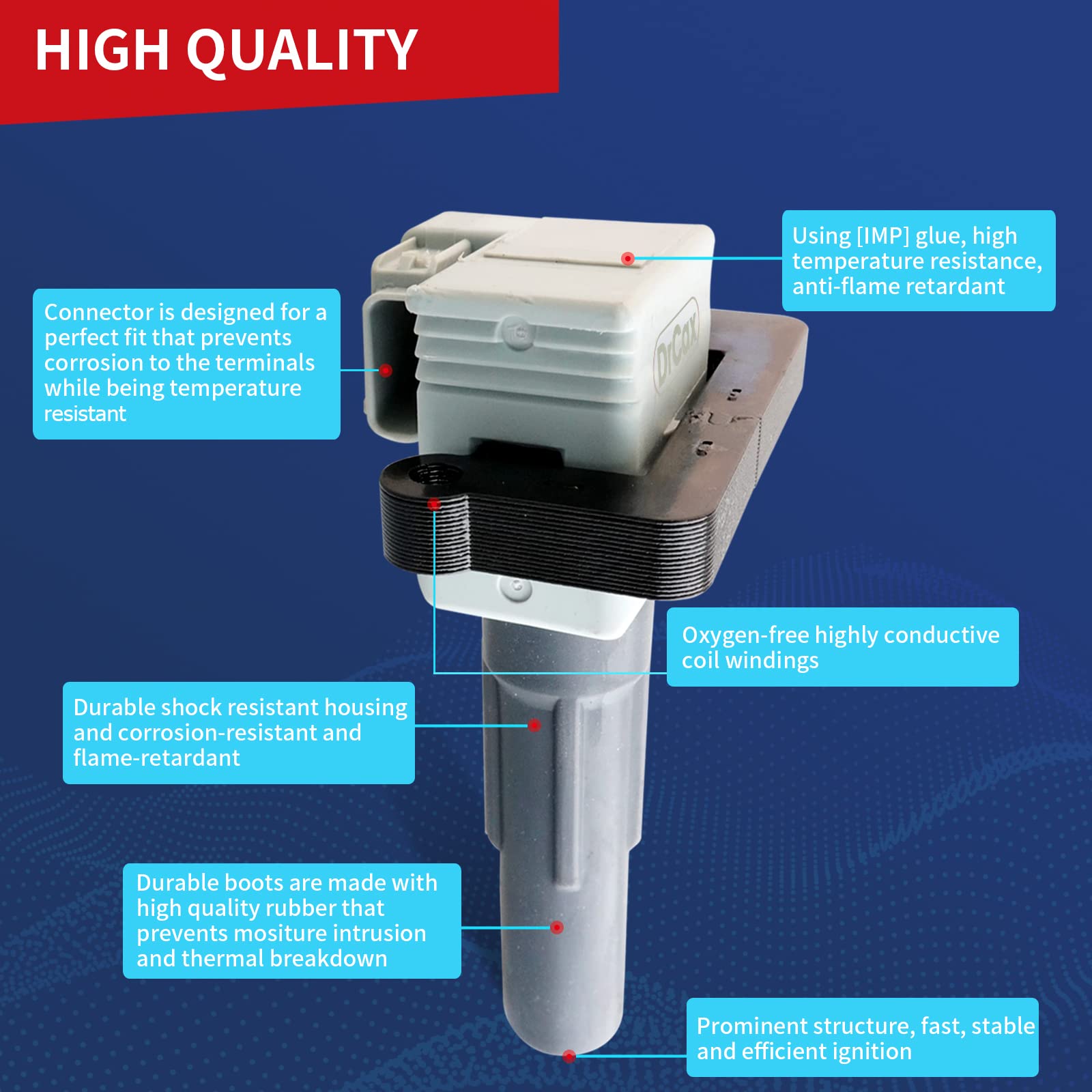 Drcax Oem Ignition Coil Uf480 C1401 Ej205 Compatible With Subaru 2002 2003 2004 2005 Impreza Wrx, Wrx Wagon Replaces 22433Aa561