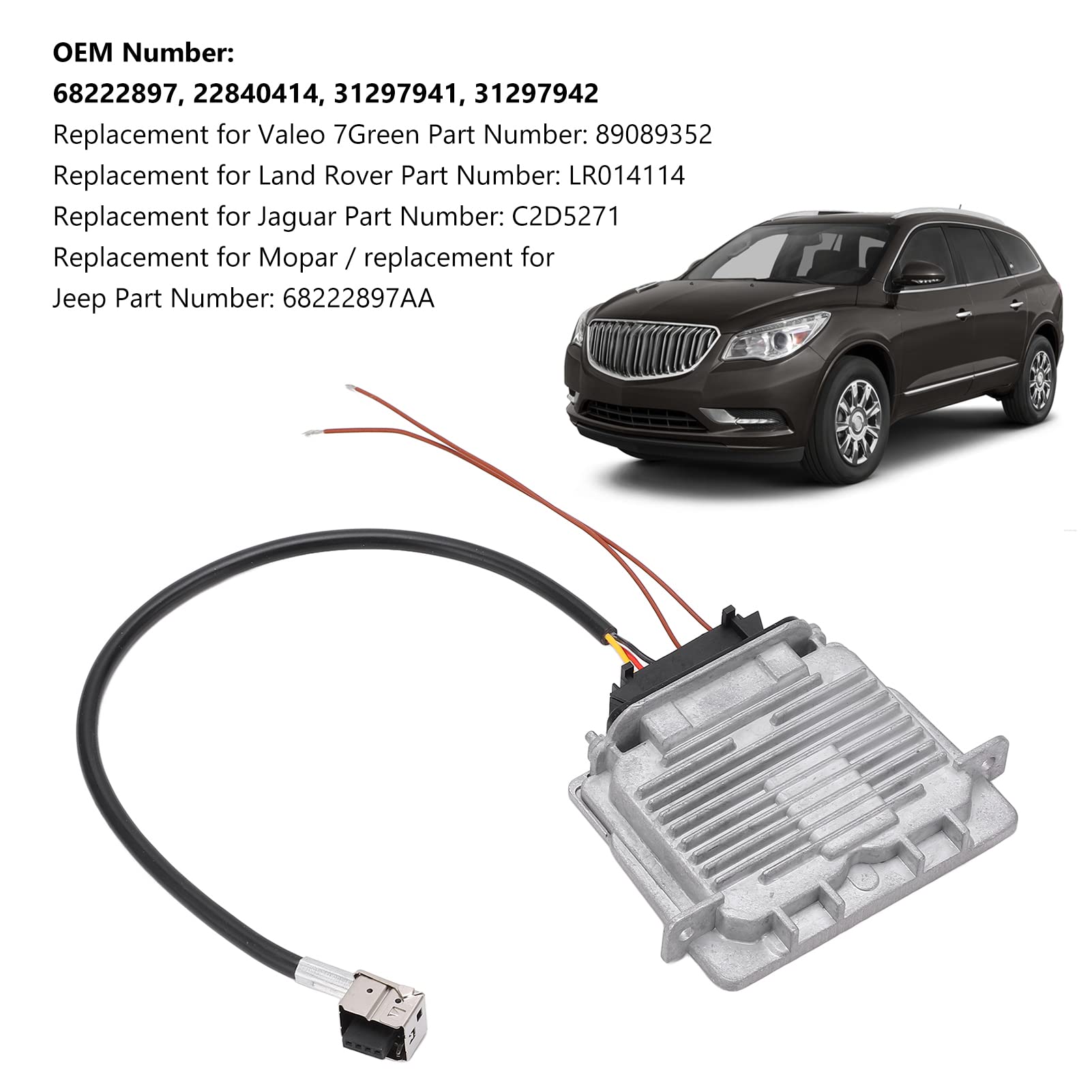 KIMISS Xenon Headlight Ballast Assembly 68222897AA for Grand Cherokee 2014-2020 - Reliable Control Module, Popular Size